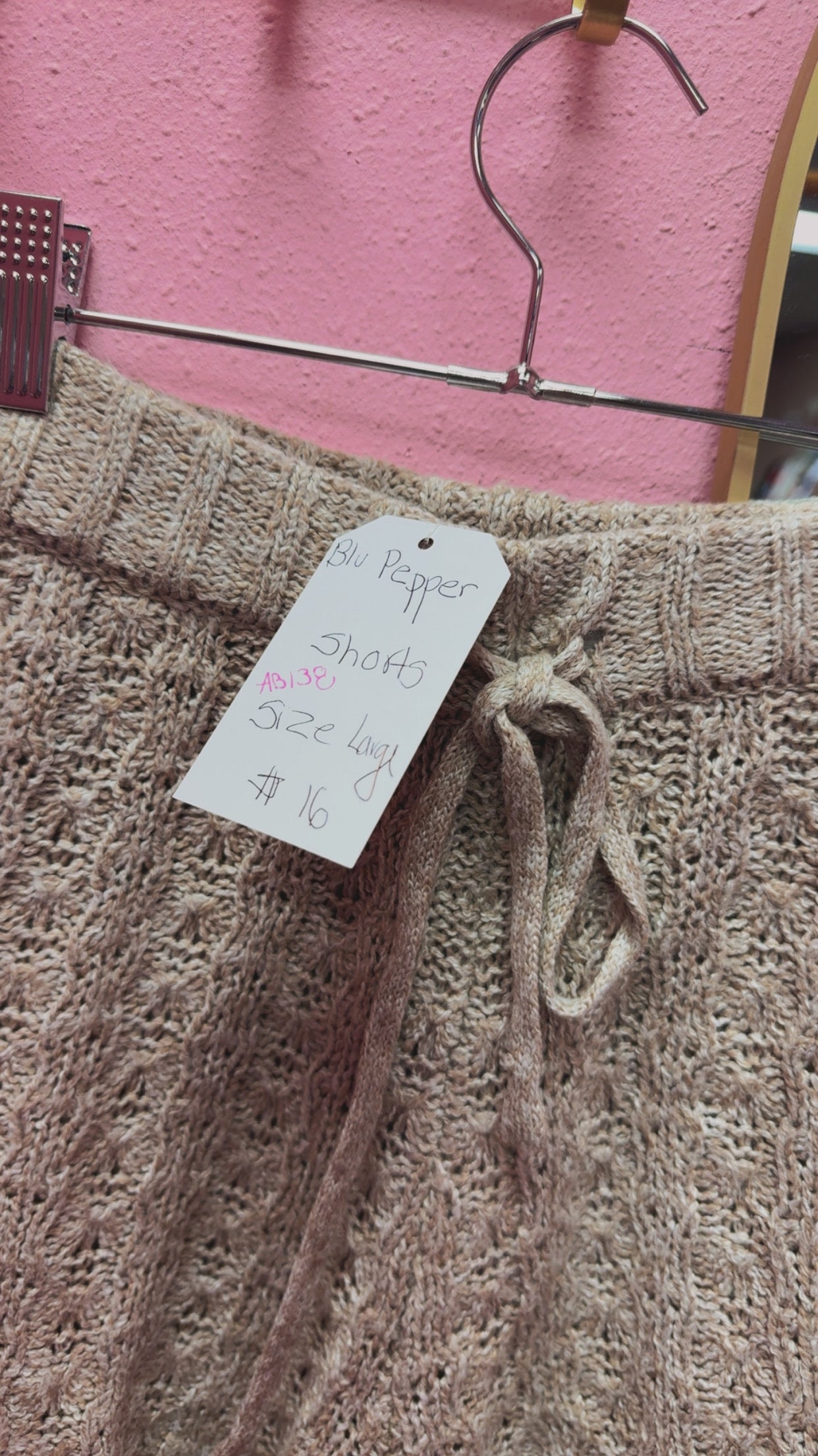 Blu Pepper Knit Shorts Size Large