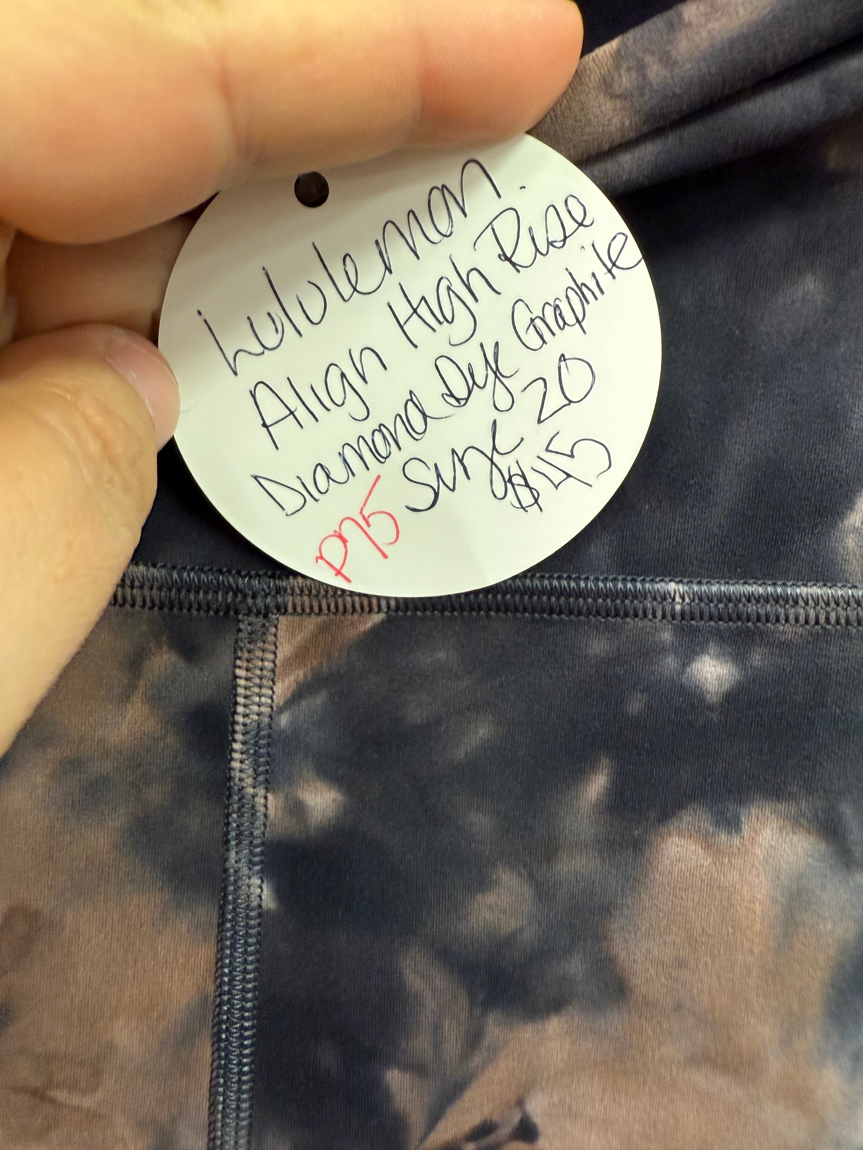 Lululemon Align High Rise Diamond Dye Graphite Size 20