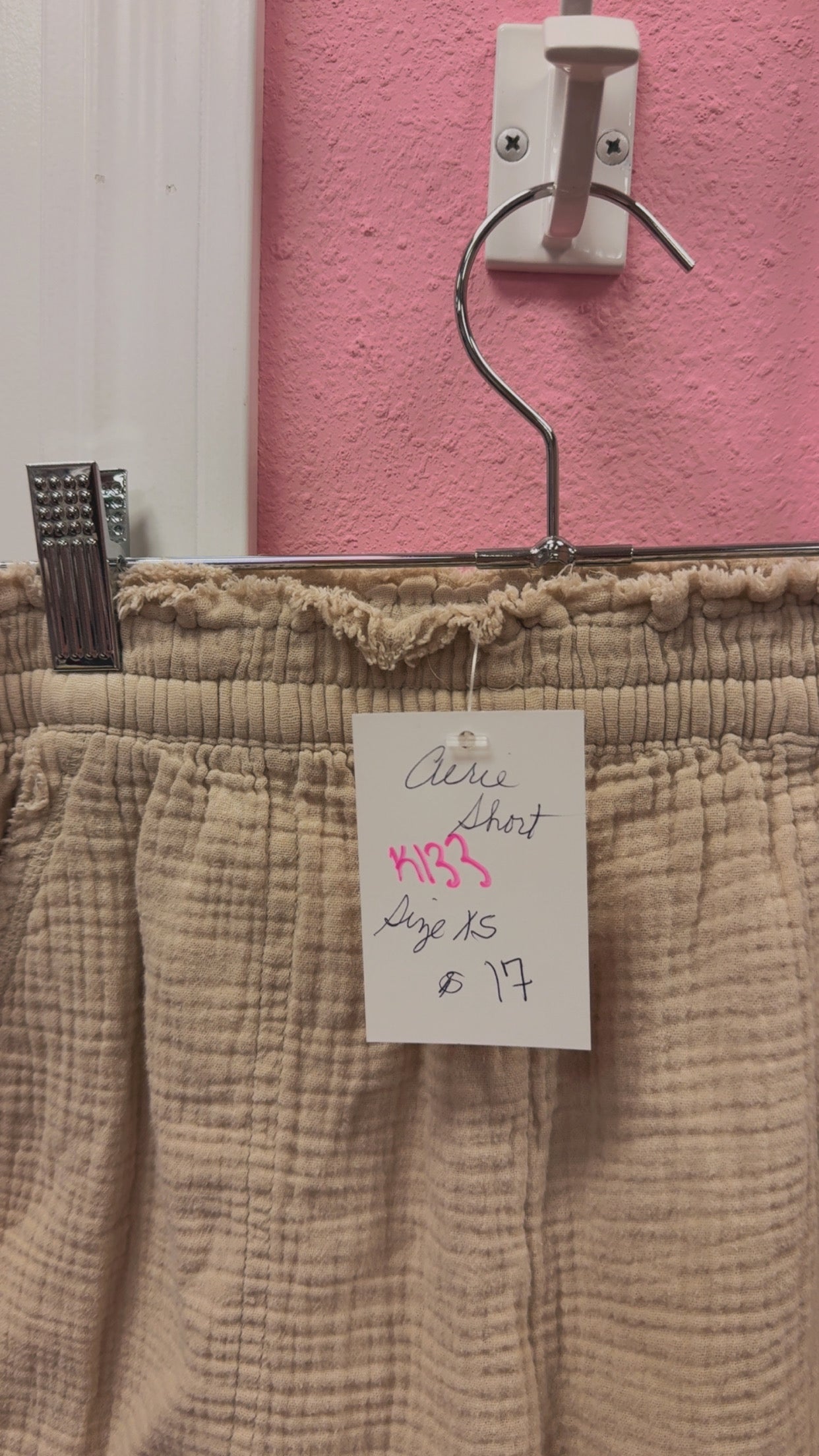 Aerie Tan Linen Style Flowy Shorts Size XS