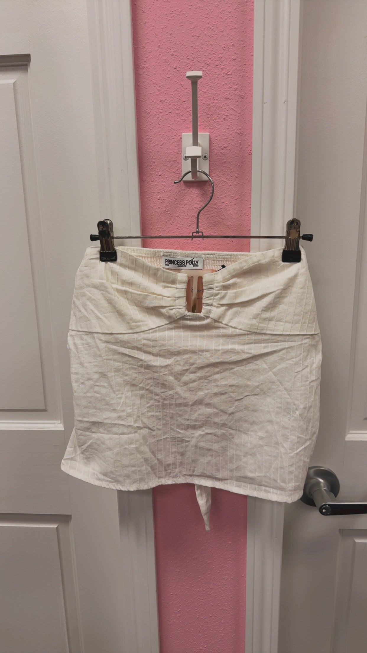 Princess Polly Tube Top Tie Back White Back Top Size US 8