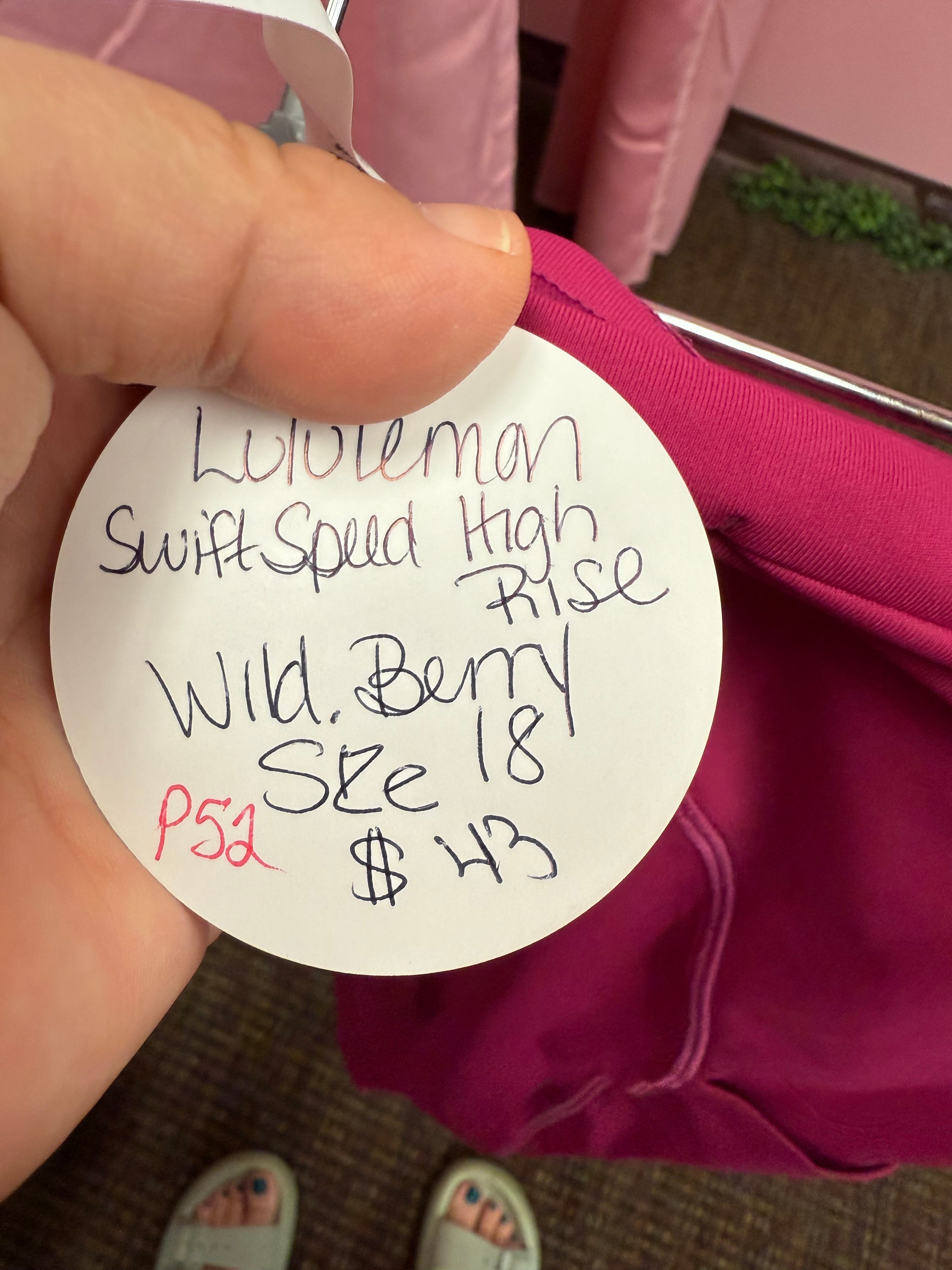 Lululemon Swift Speed High Rise Leggings Wild Berry Size 18