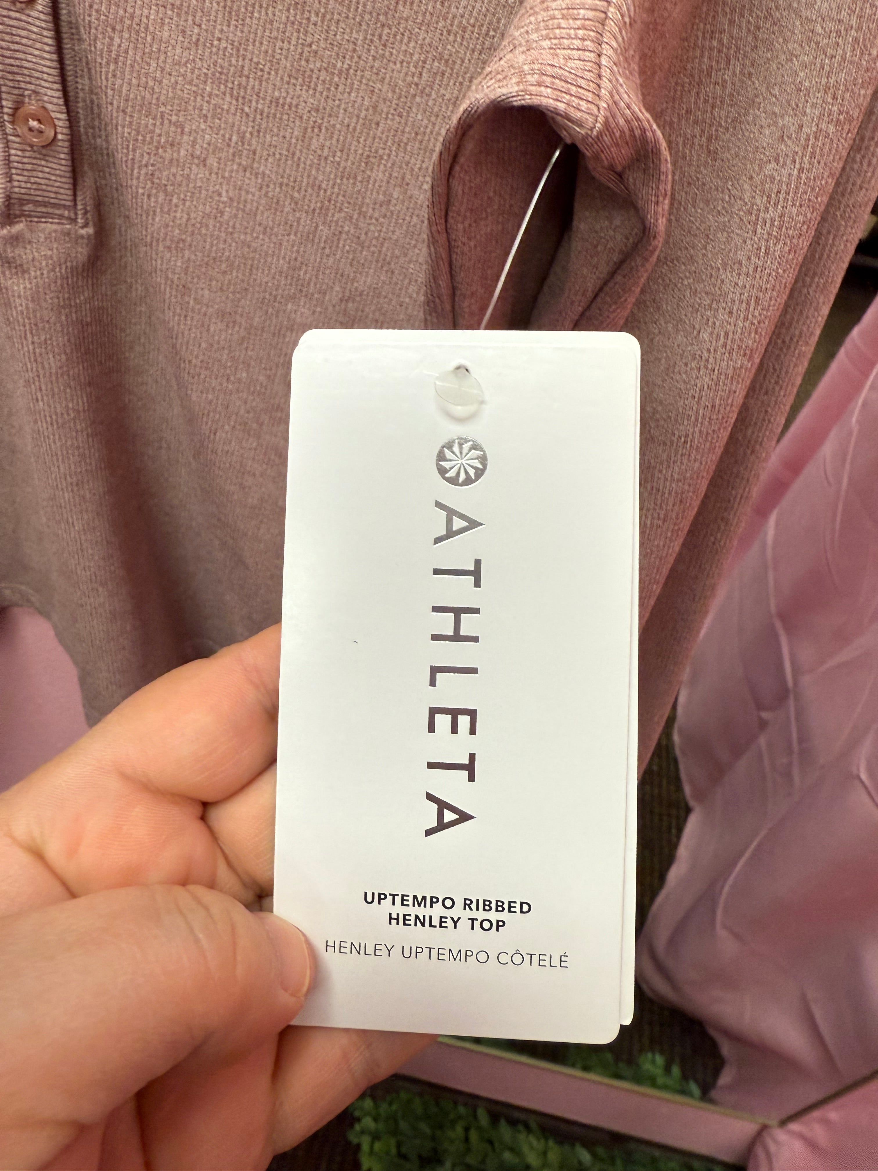 Athleta NWT “Uptempo Ribbed Henley Top” Size Large