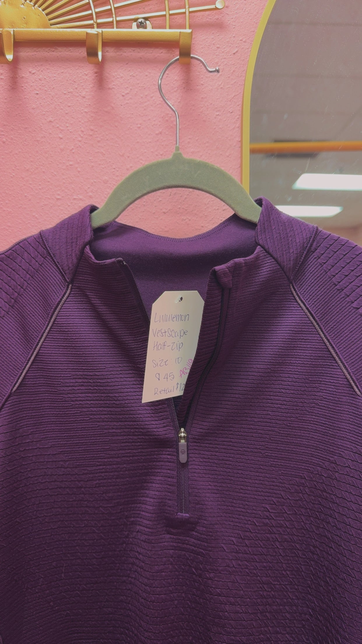 Lululemon Ventscape Half-Zip Size 10 RETAILS $128