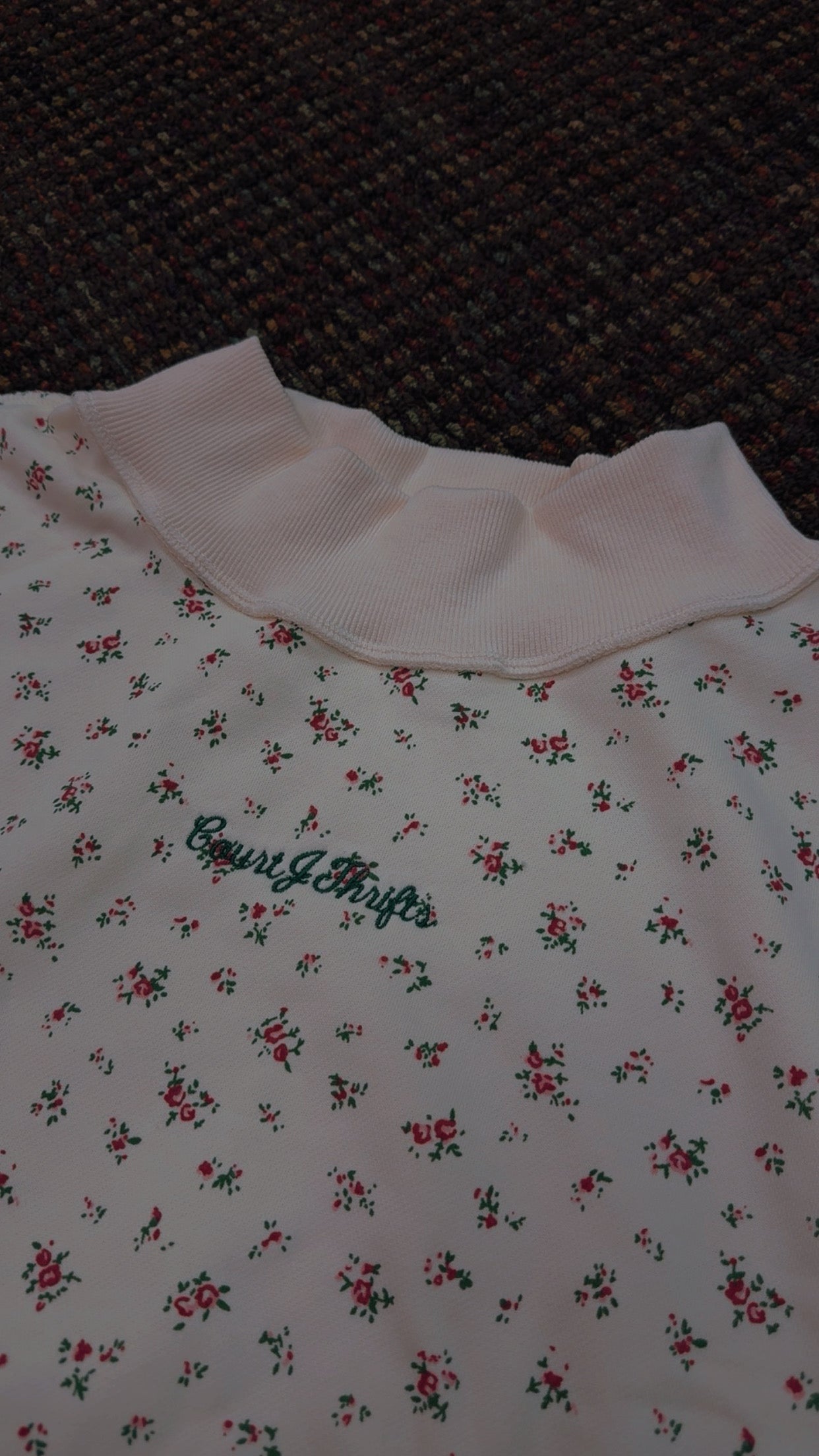 CourtJThrifts Bucketlist Floral Embroidered Mock Neck