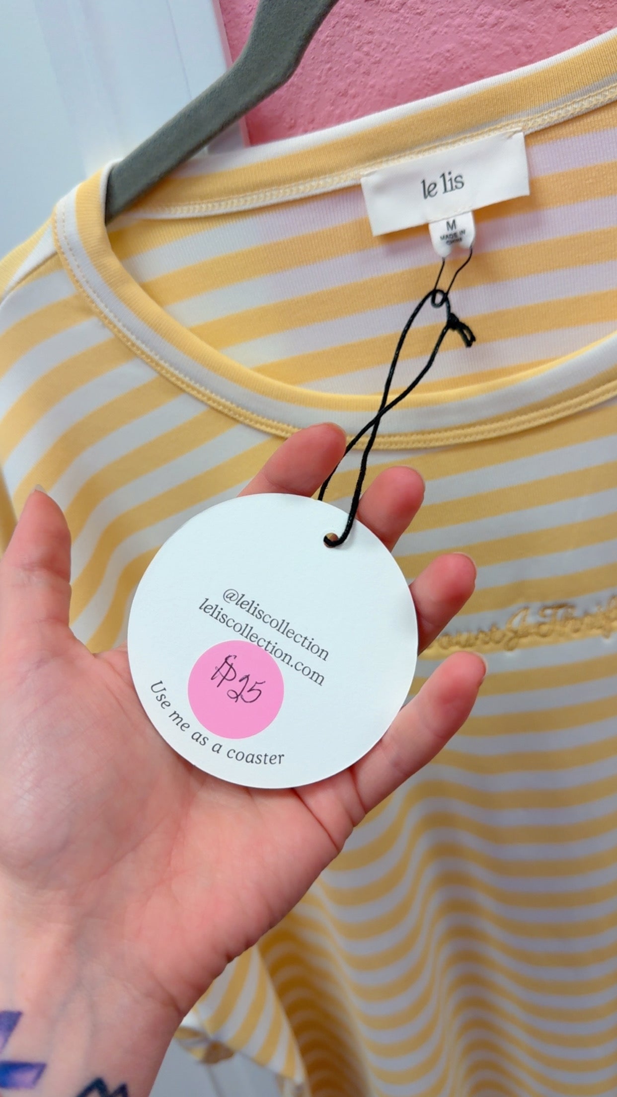 CourtJThrifts Le Lis Embroidered Striped Tee
