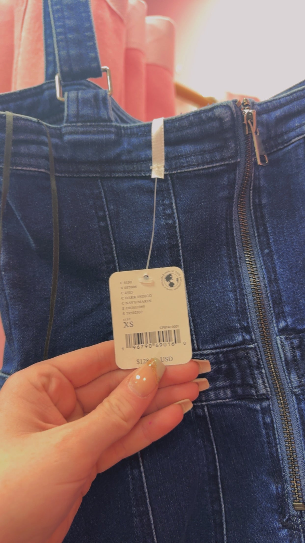 Free People NWT Denim Dress Size XS RETAILS $128