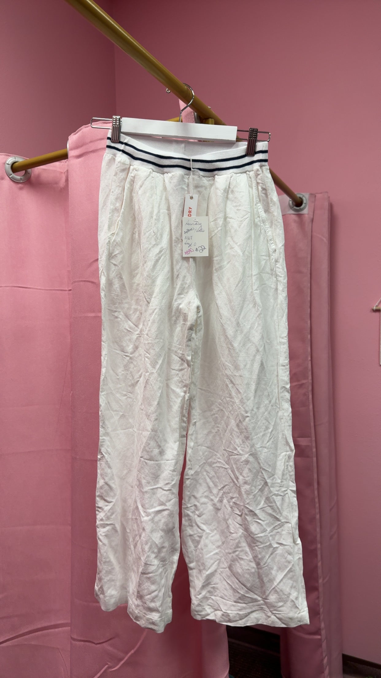 Anthropologie Sundry NWT Linen Pants Size 0
