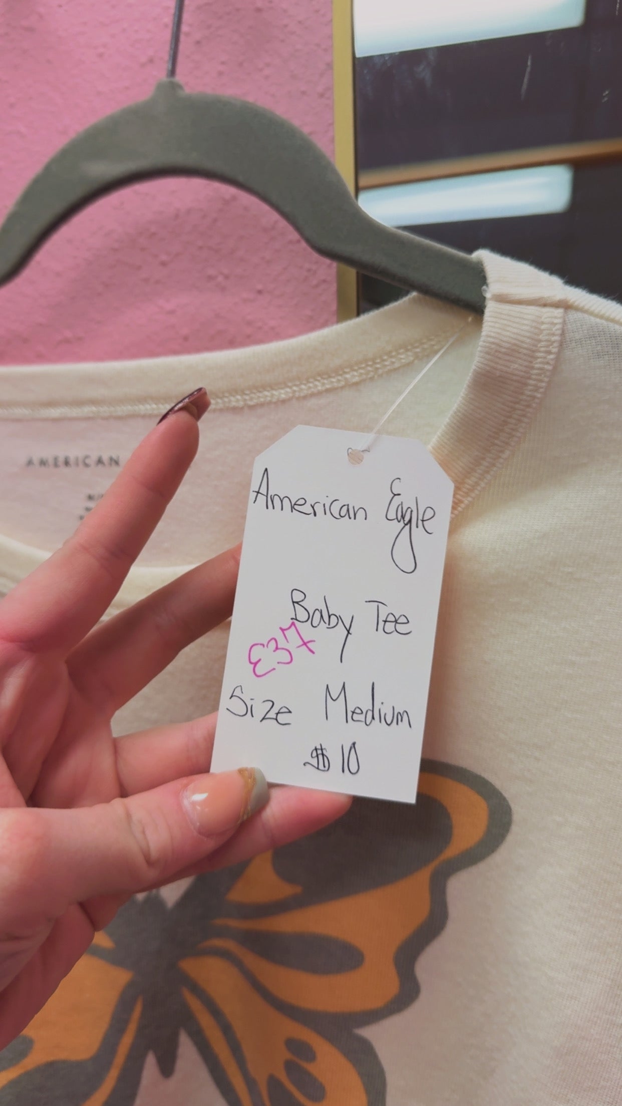 American Eagle Baby Tee Size Medium