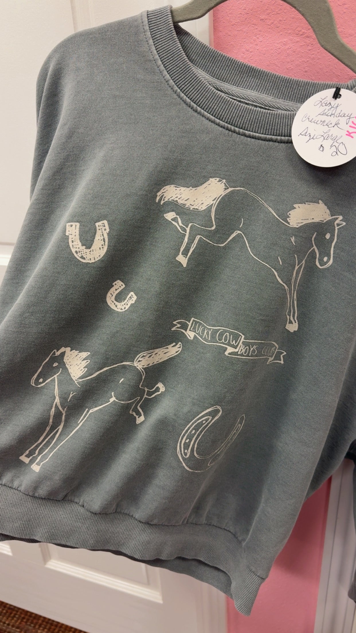 Lazy Sunday Howdy Crewneck Sweatshirt Size Large