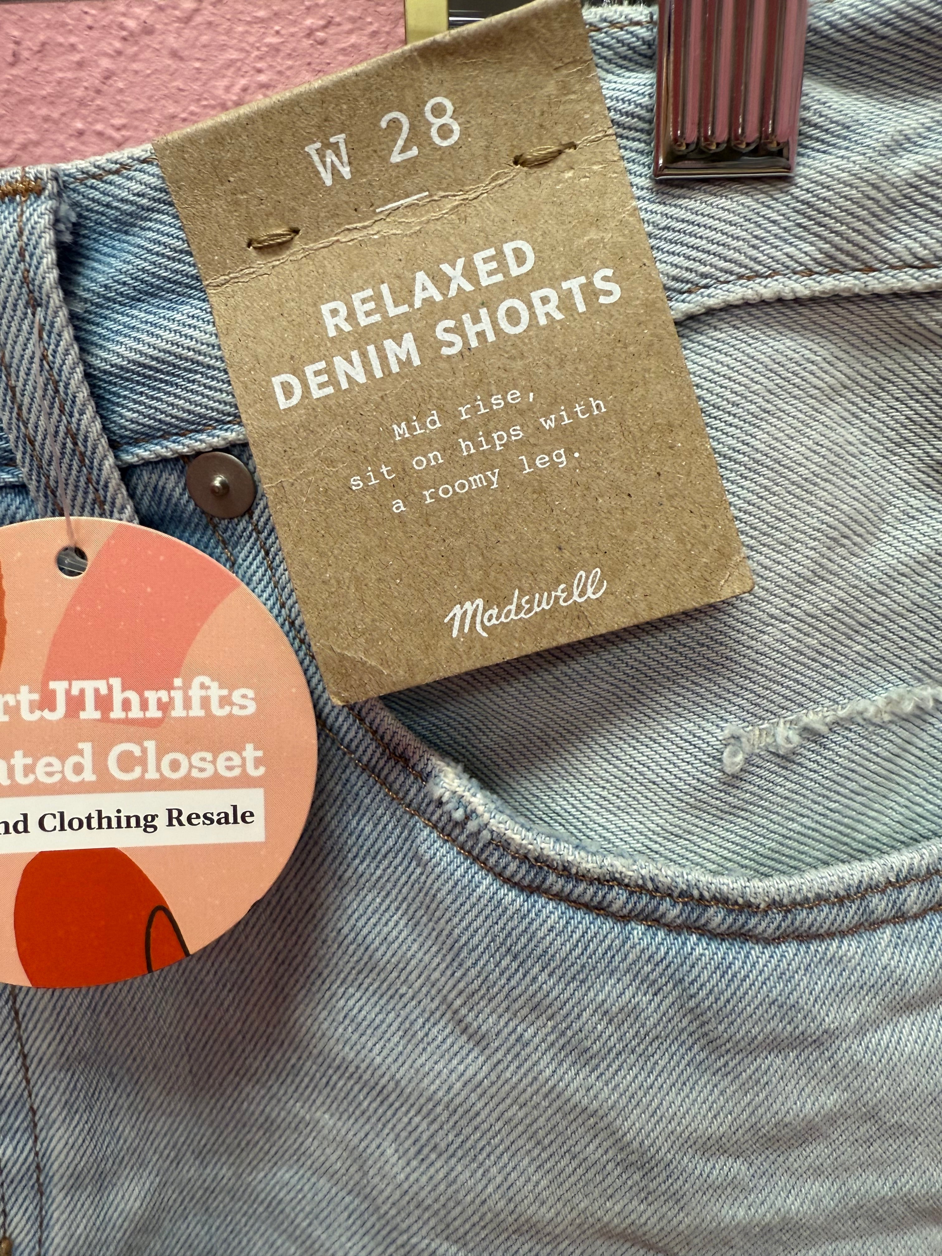Madewell Relaxed Denim Shorts Size 28 NWT