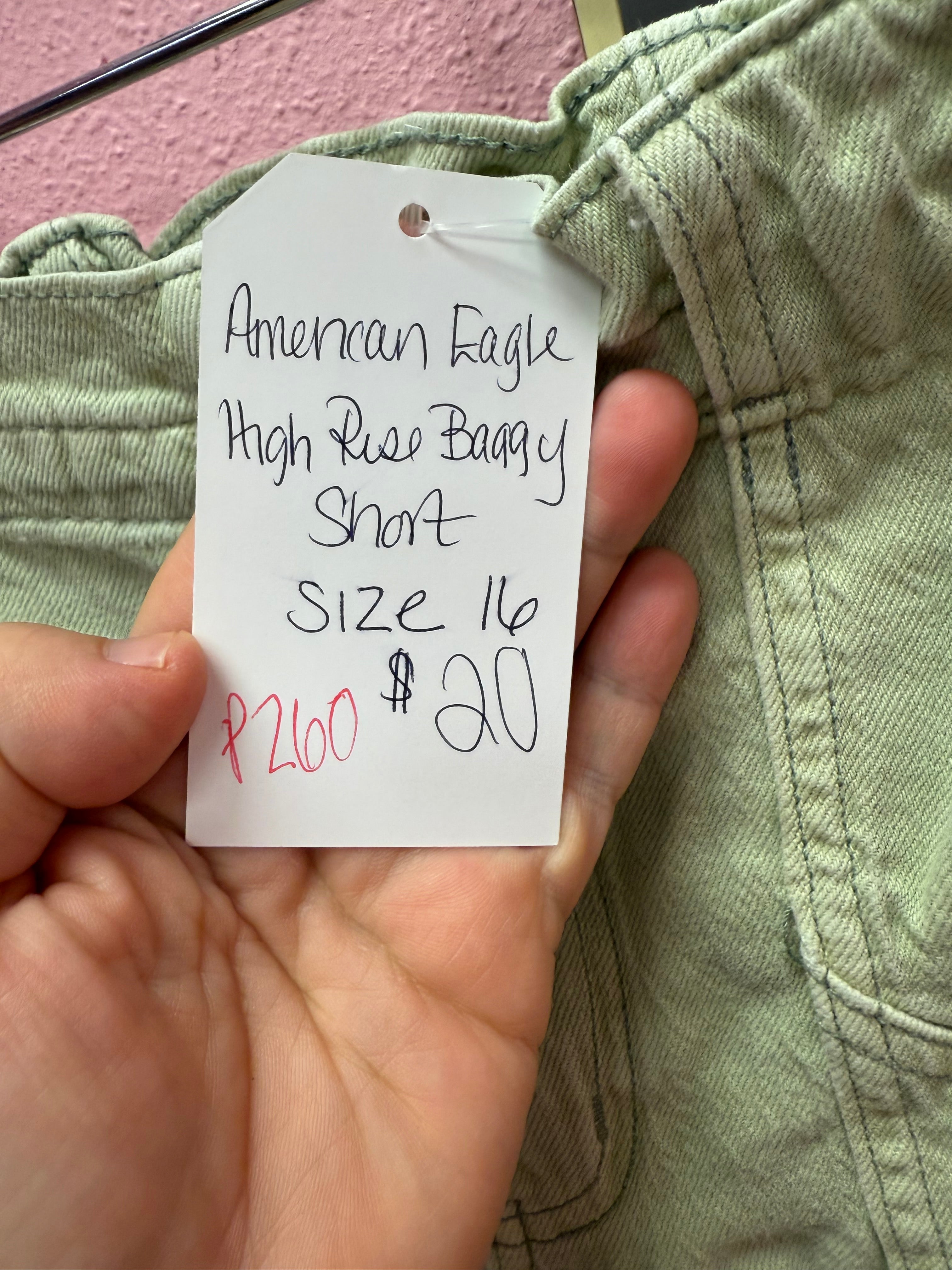 American Eagle High Rise Baggy Short Size 16