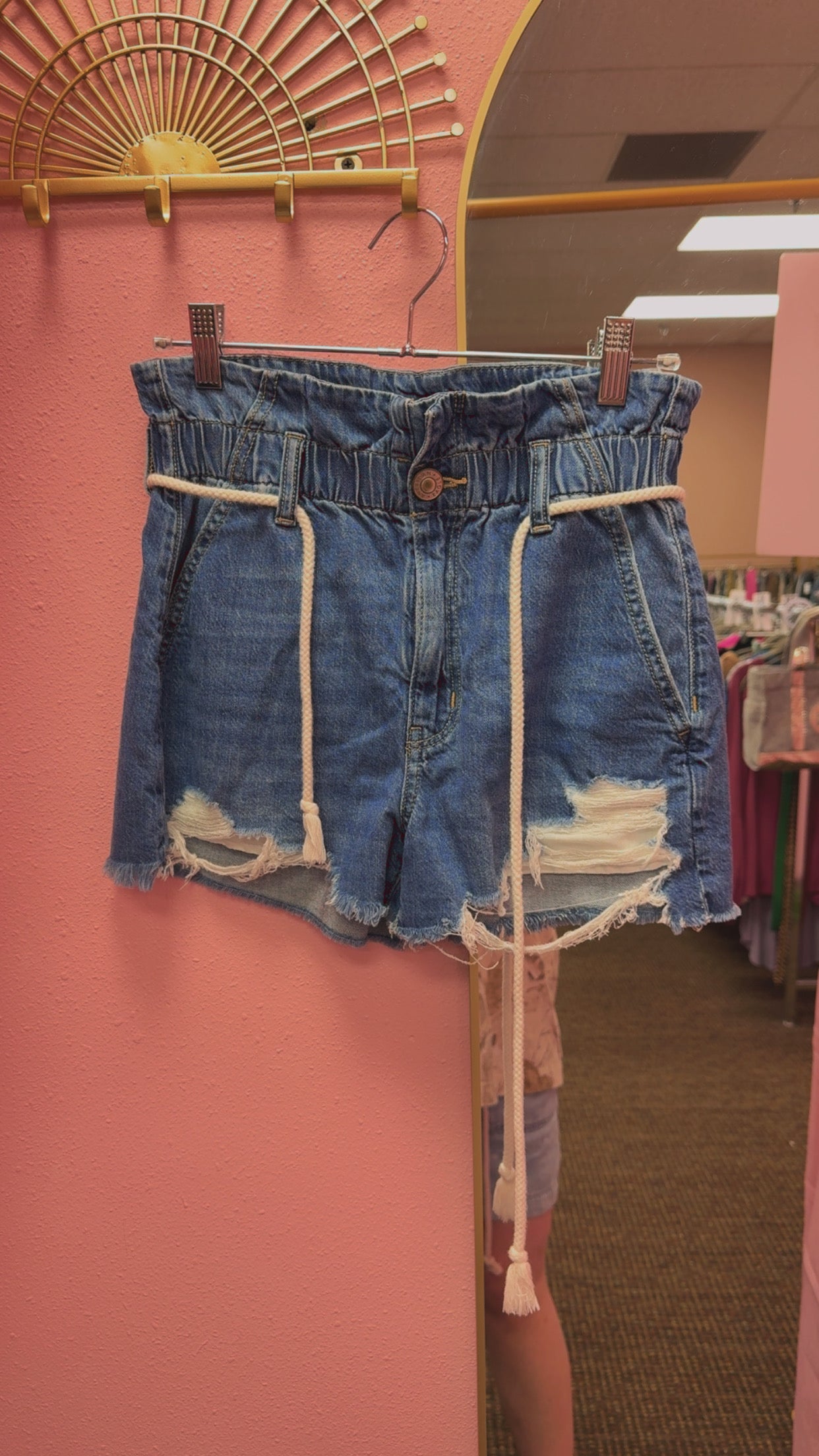American Eagle Paper Bag Waist Shorts Size 2
