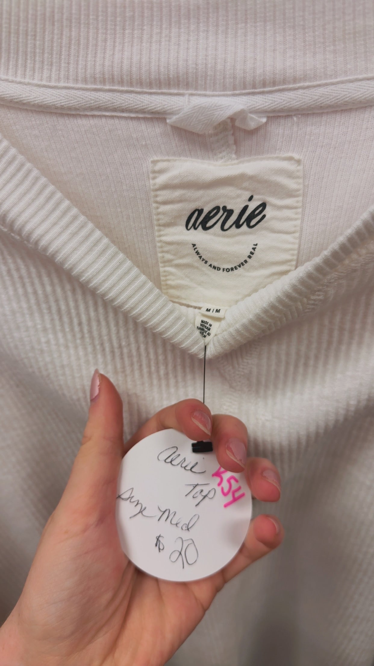 Aerie Corded Ribbed Crewneck Size Medium