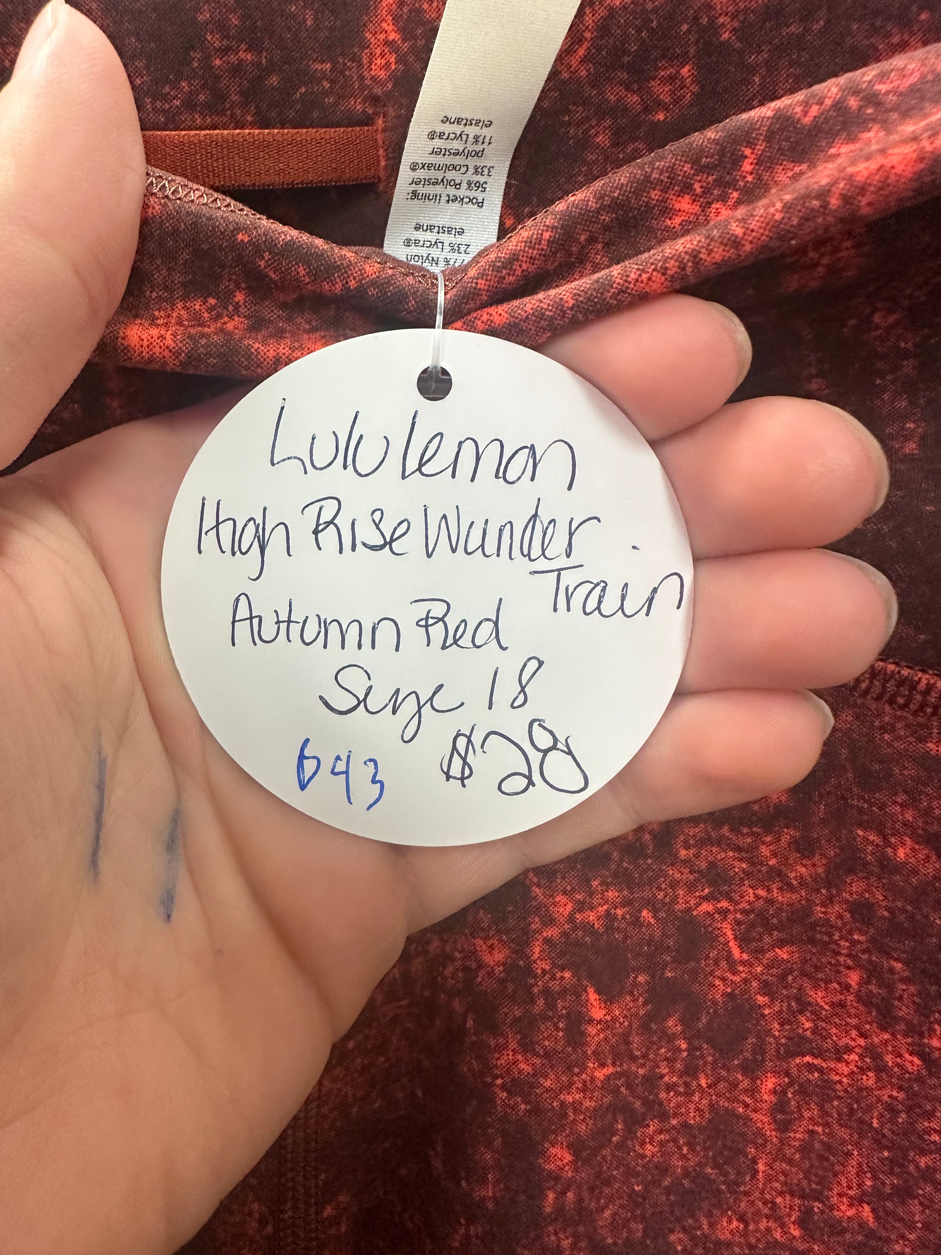 Lululemon Hi-Rise Wunder Train Size 18 “25