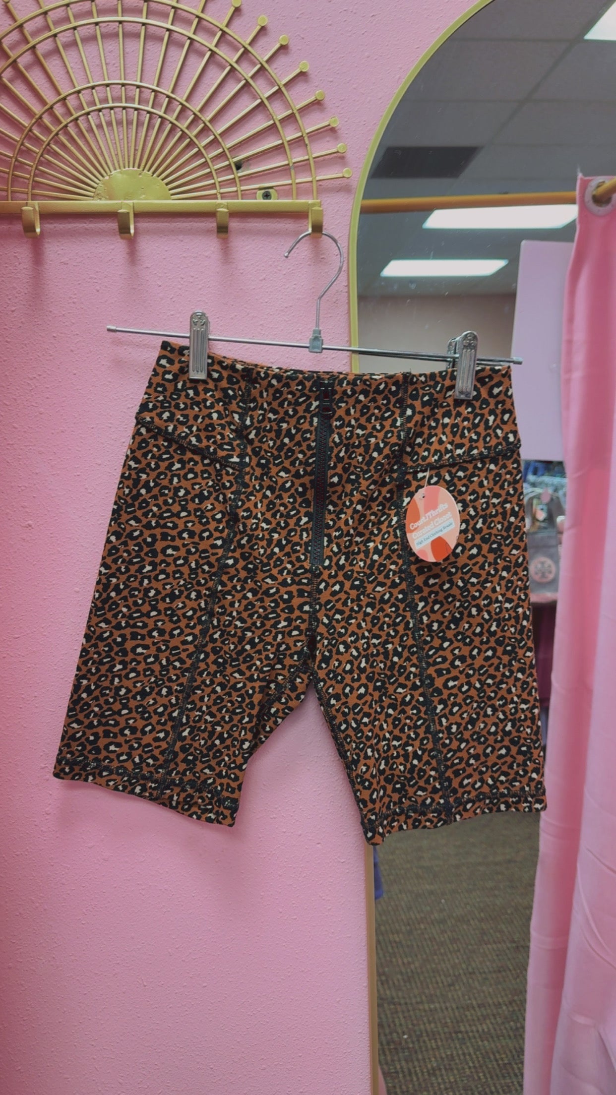 Free People Leopard Biker Shorts Size XS