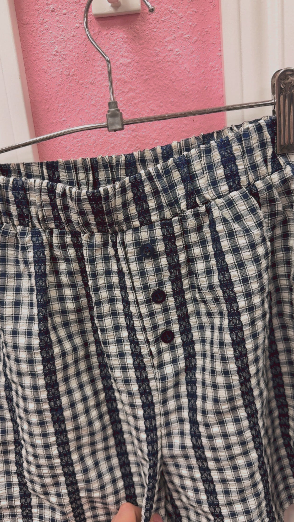 33 Coast Gingham & Lace Boxer Shorts Size S/M