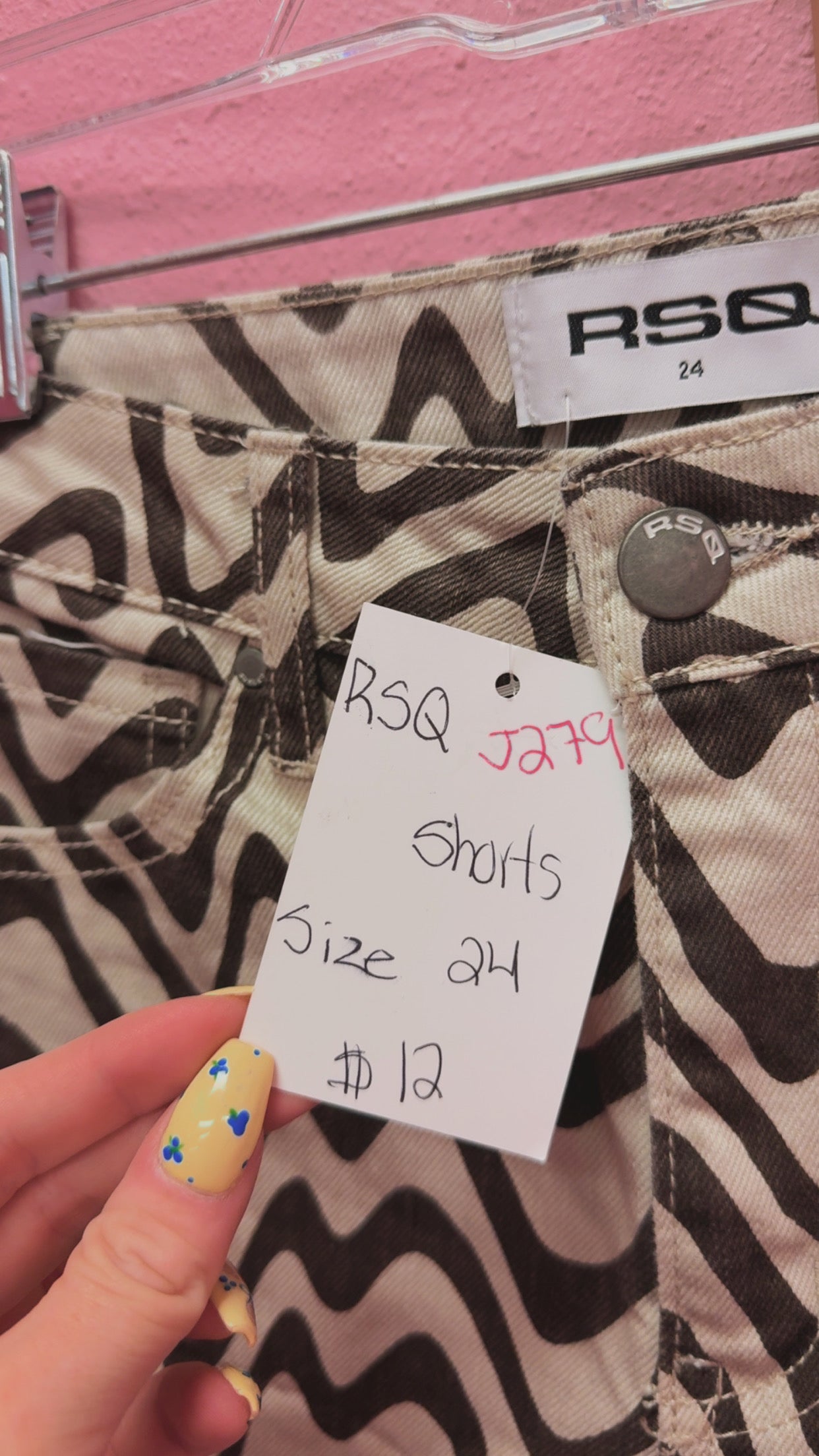 RSQ Squiggle Shorts Size 24