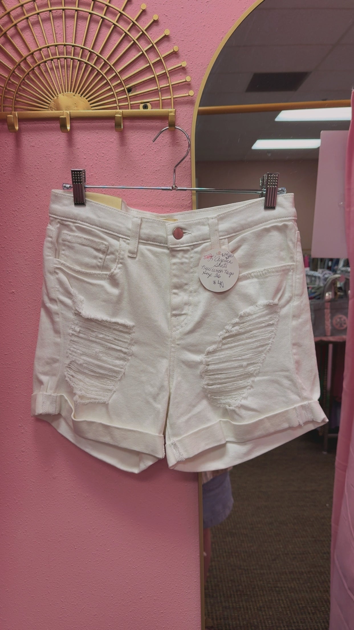 L’agence NEW WITH TAGS Distressed Shorts Size 26 Retails $248