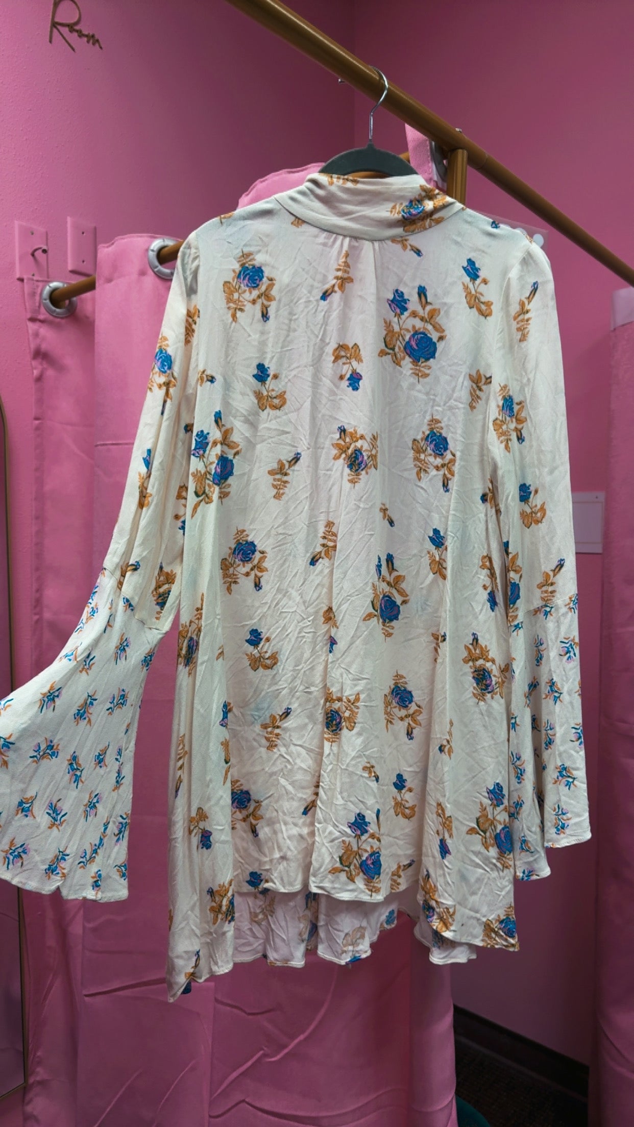 Free People Ivory Floral Dress Size Small