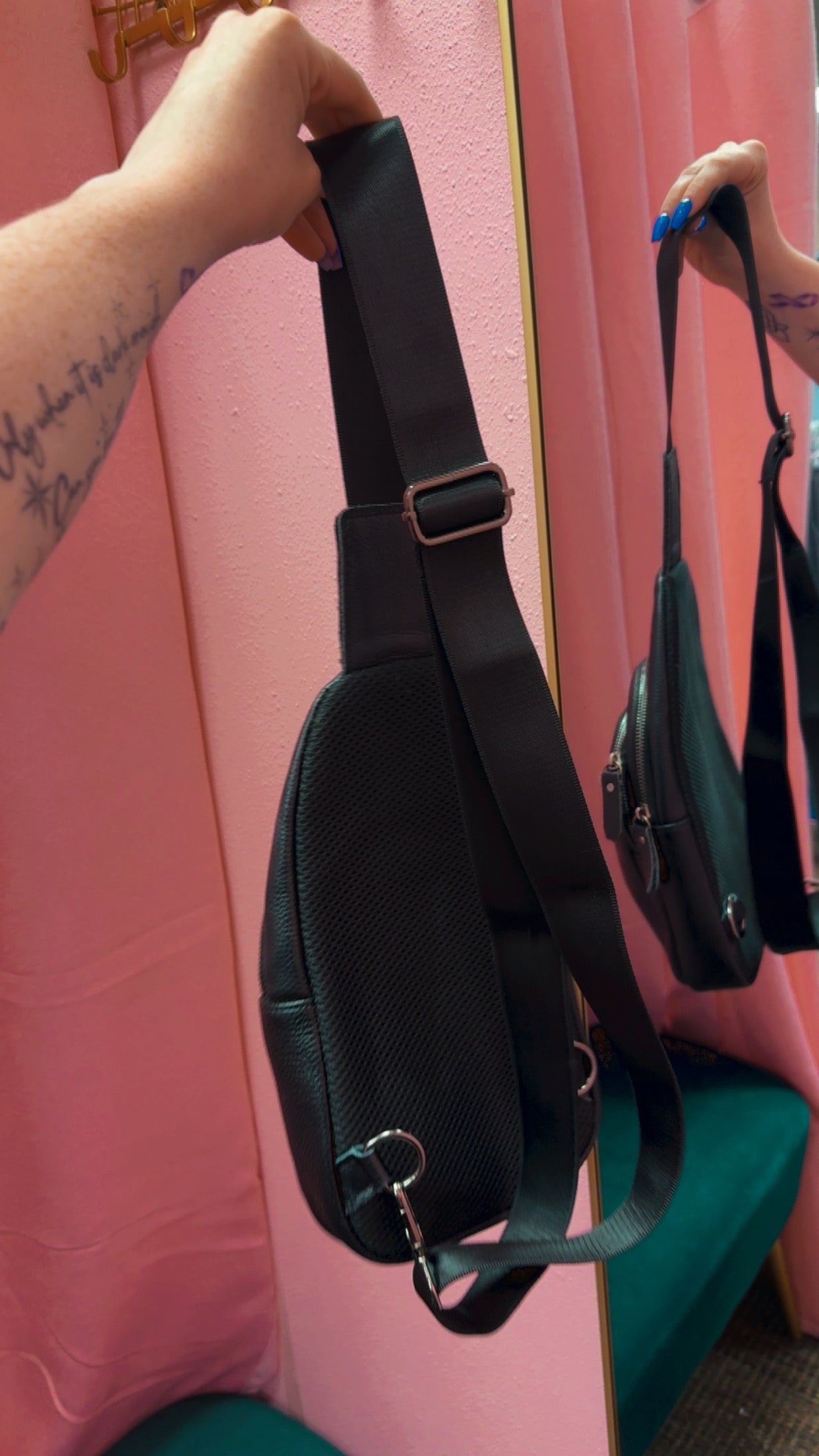 Faux Leather Sling Bag