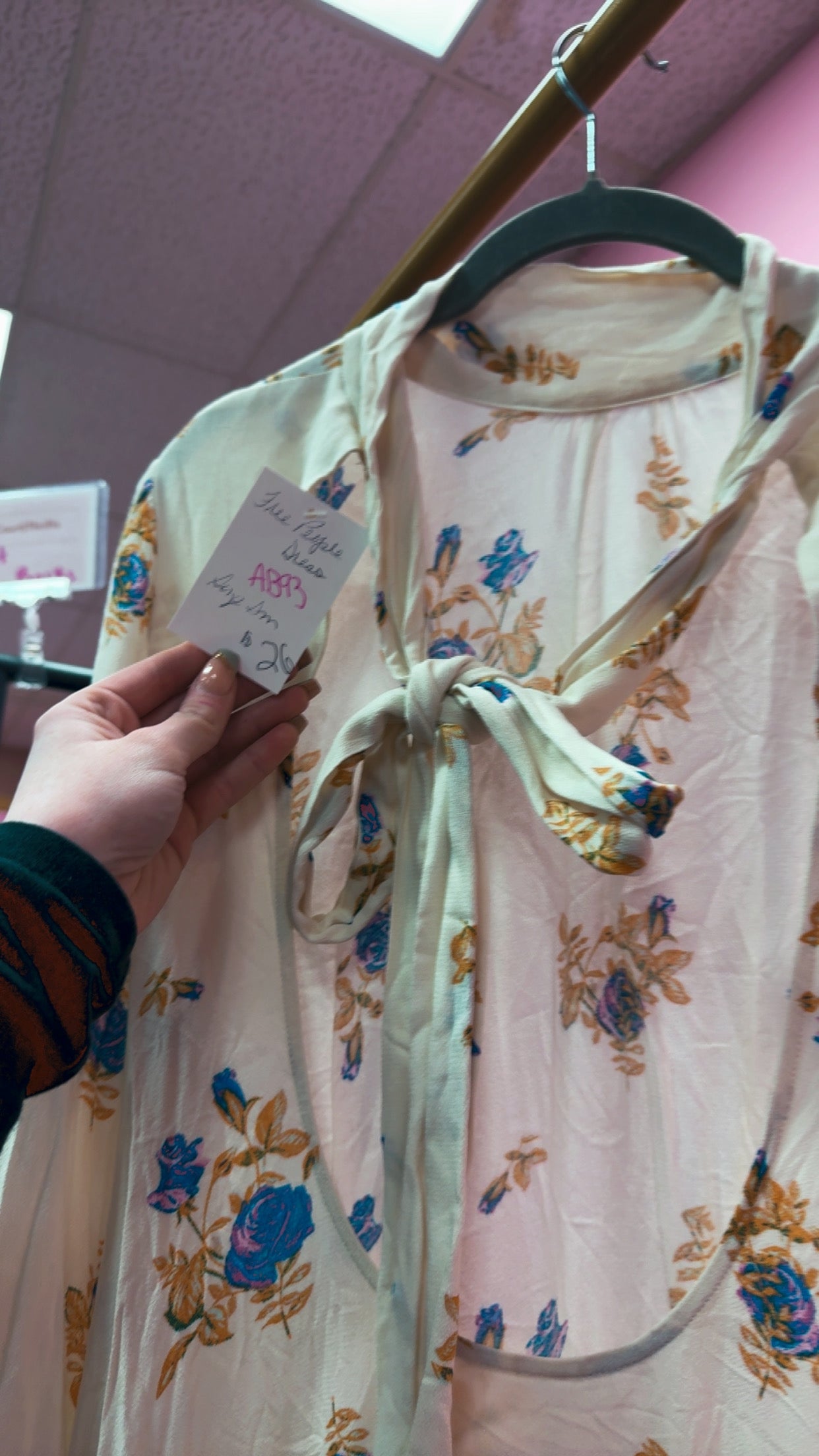 Free People Ivory Floral Dress Size Small