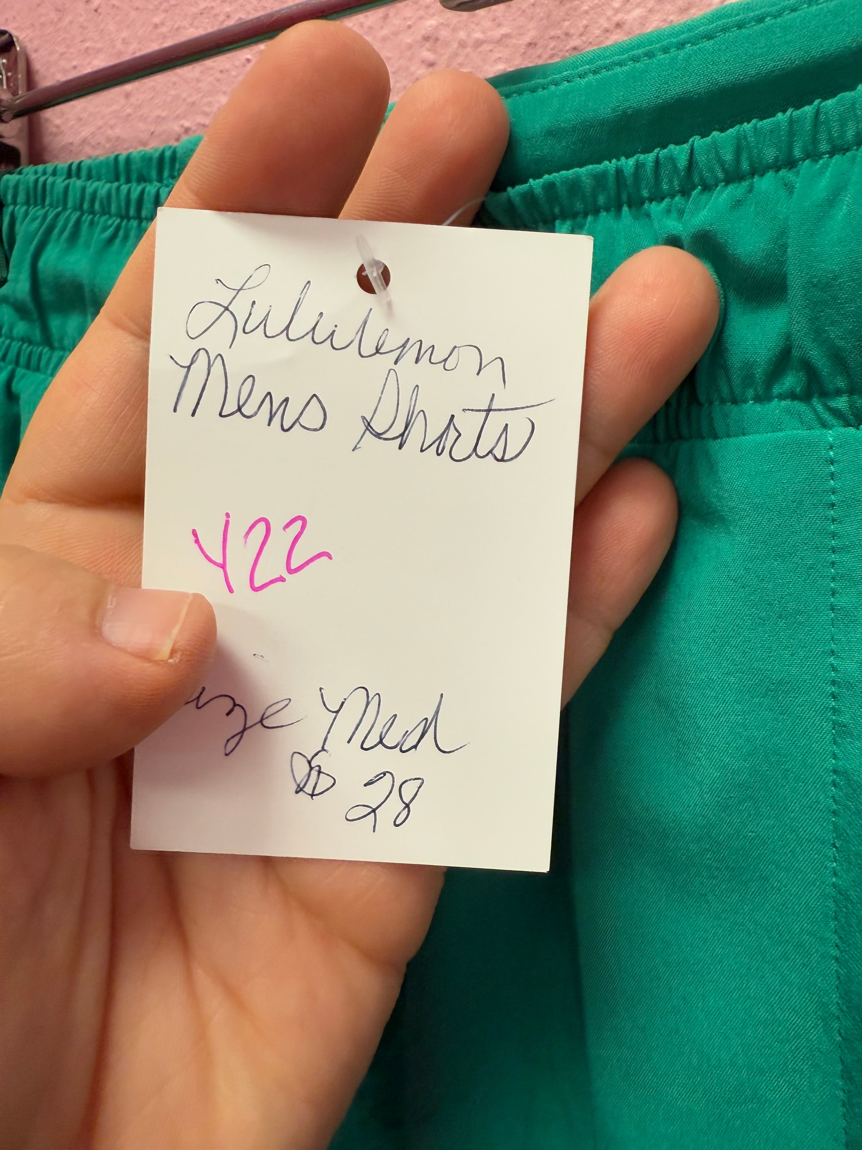 Men’s Lululemon Green Shorts Size Medium