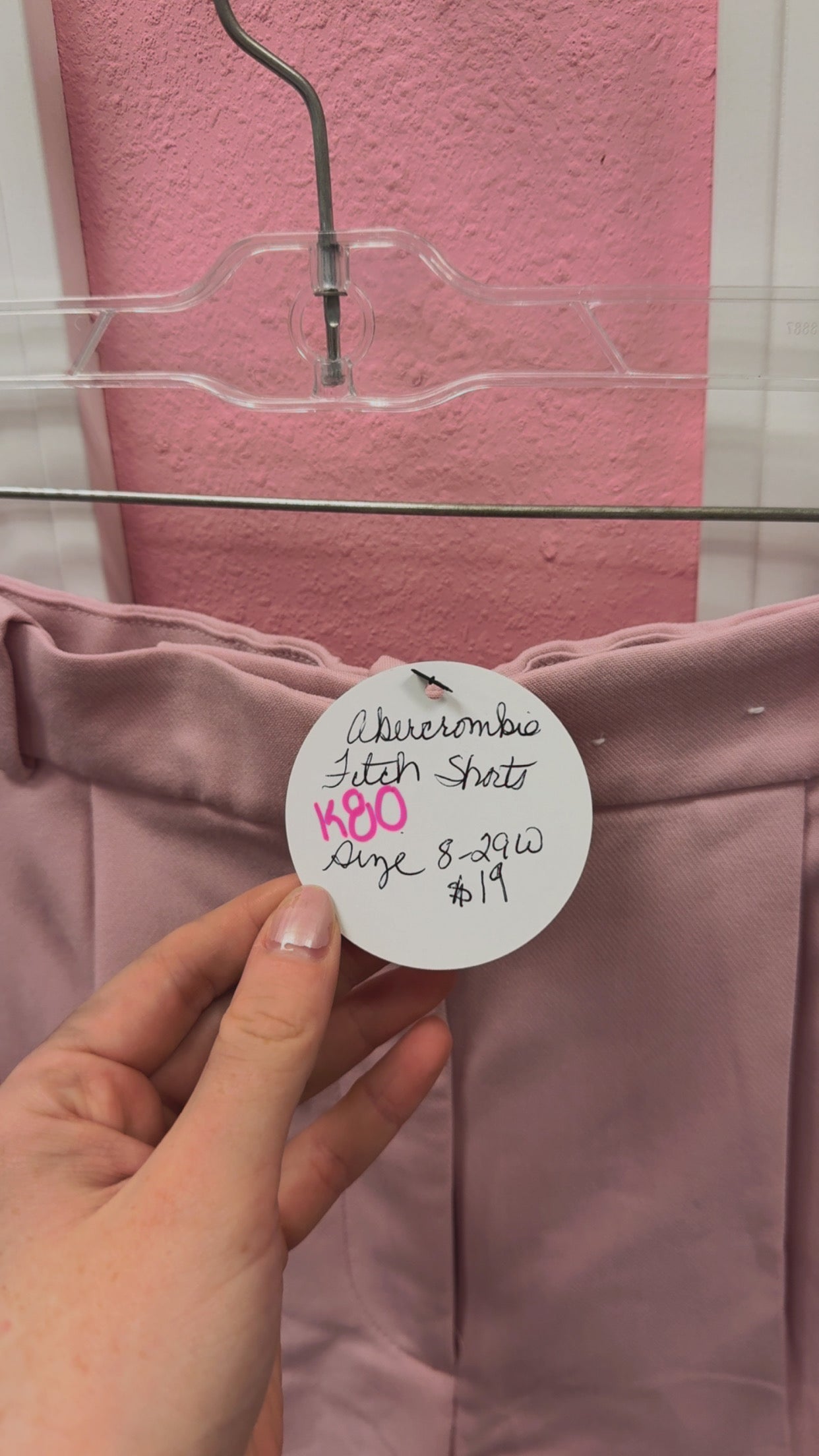 Abercrombie & Fitch Pink Trouser Shorts Size 8/29