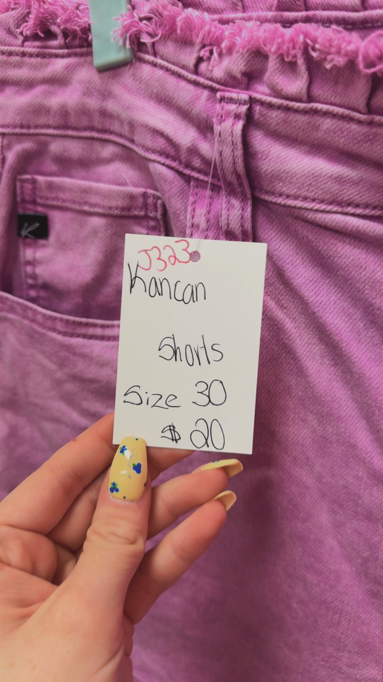 Kancan High Rise Purple Shorts Size 30