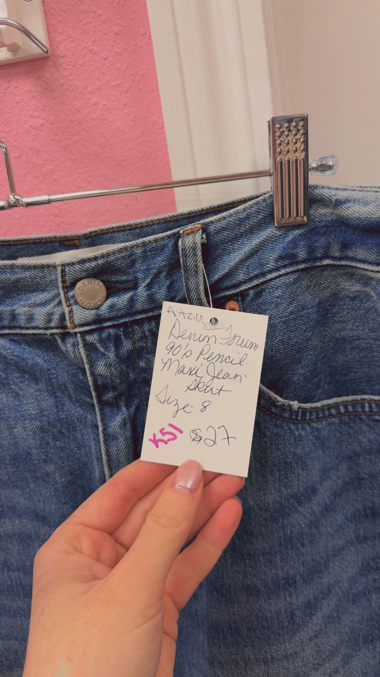 Aritzia Denim Forum 90’s Pencil Maxi Jean Skirt Size 8