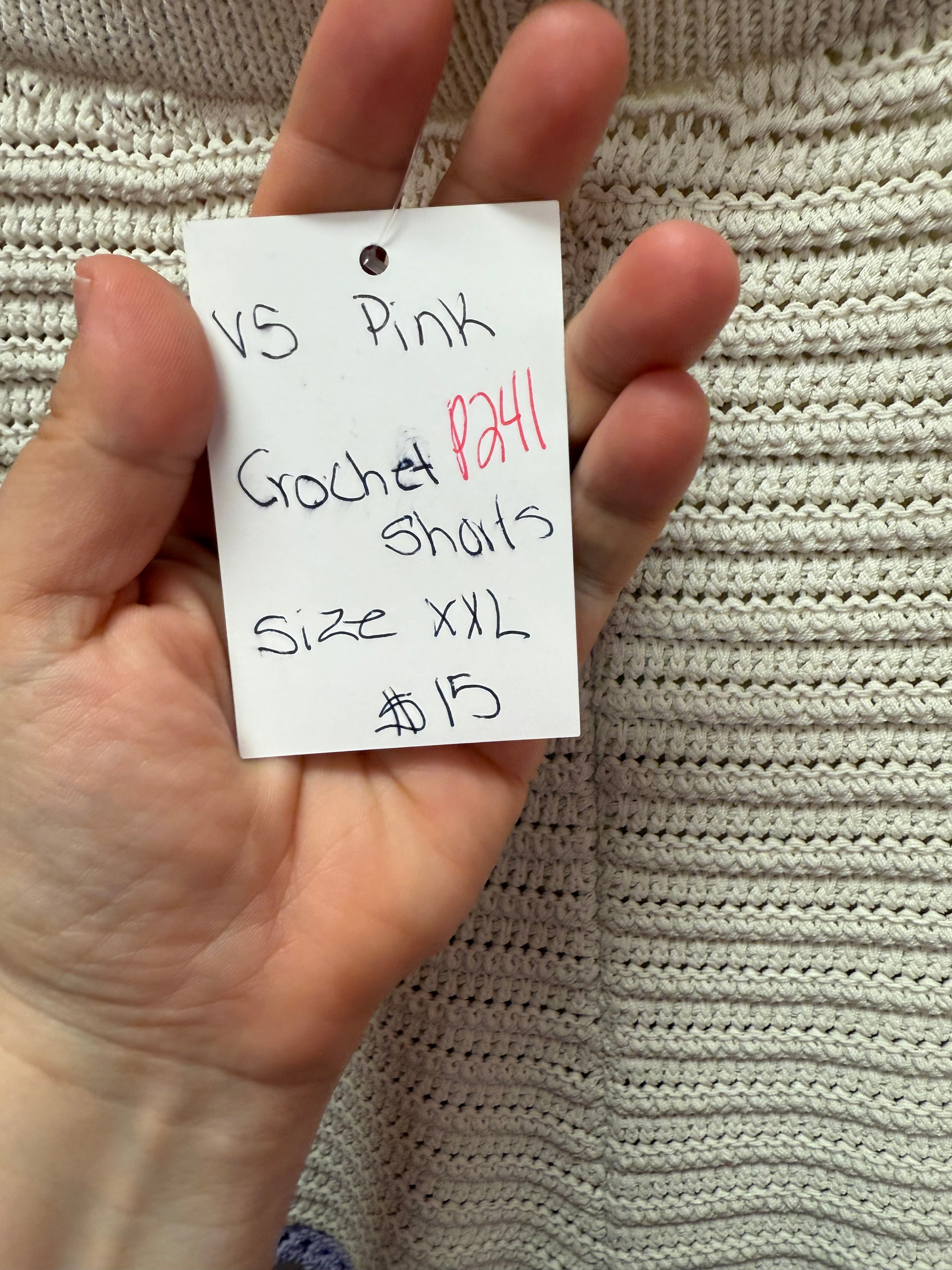 VS PINK Crochet Shorts Size XXL