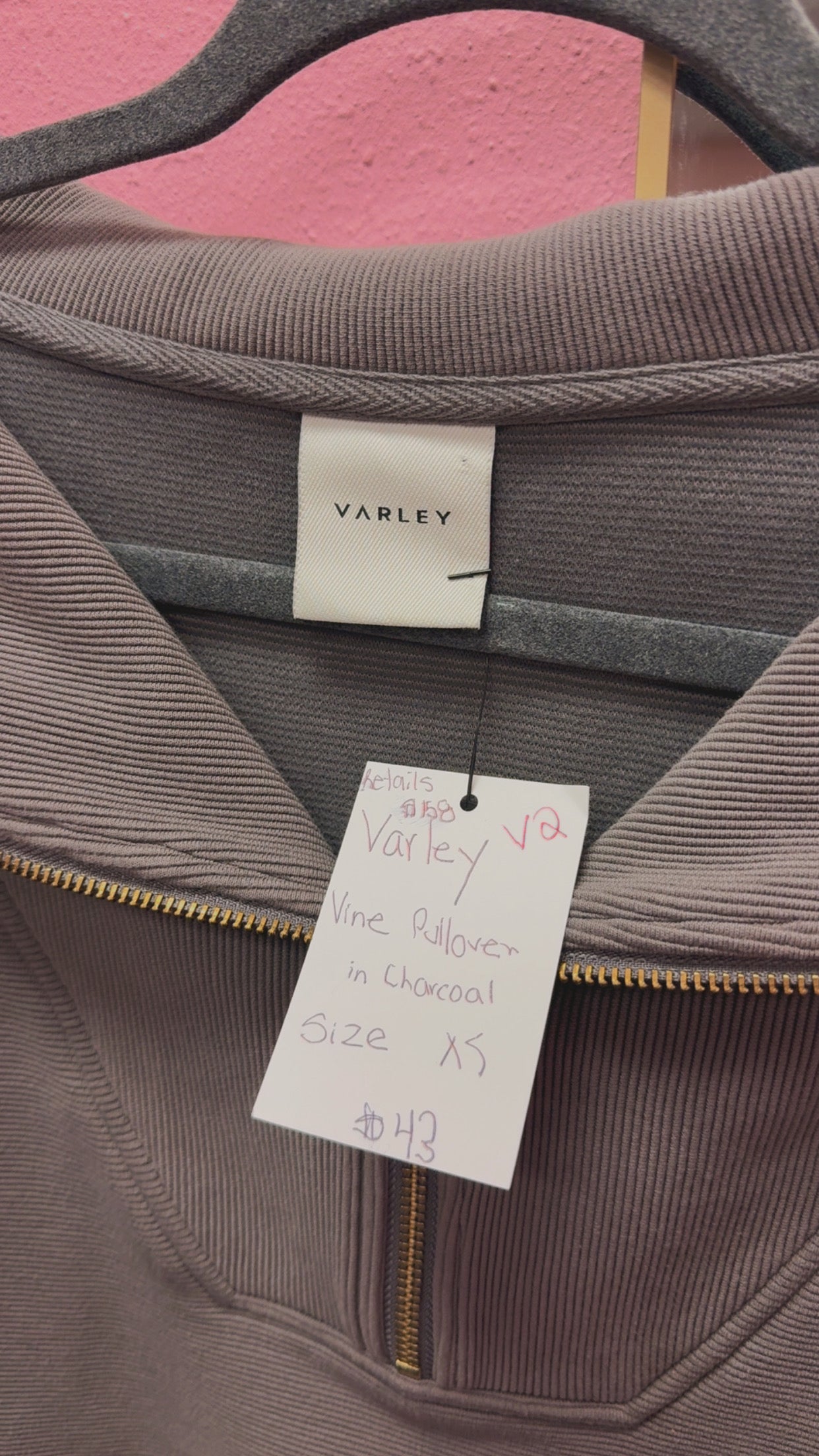 Varley “Vine” Women’s Pullover Size XS Retails $158