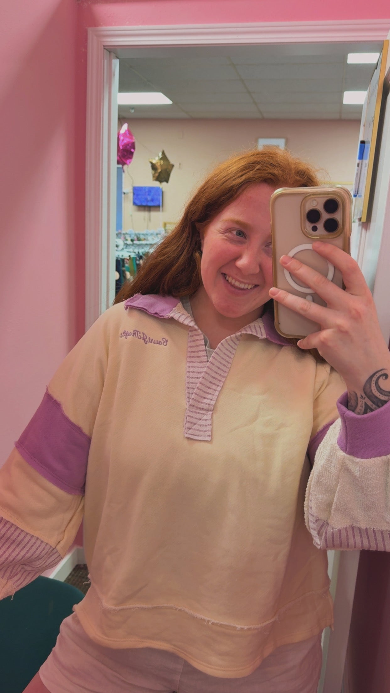 CourtJThrifts Boho Sleeve Bucketlist Embroidered Sweatshirt