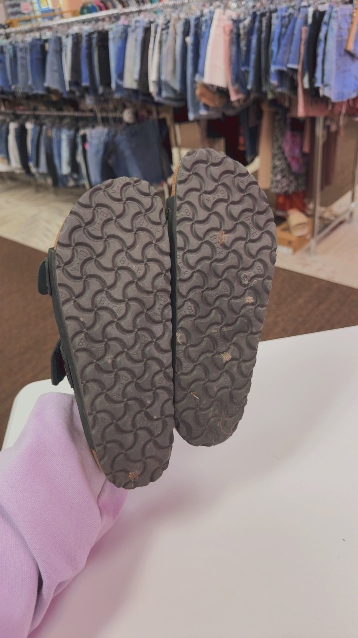 Birkenstock “Uji Nubuck Leather High Shine Sandal”- Black Size EU38