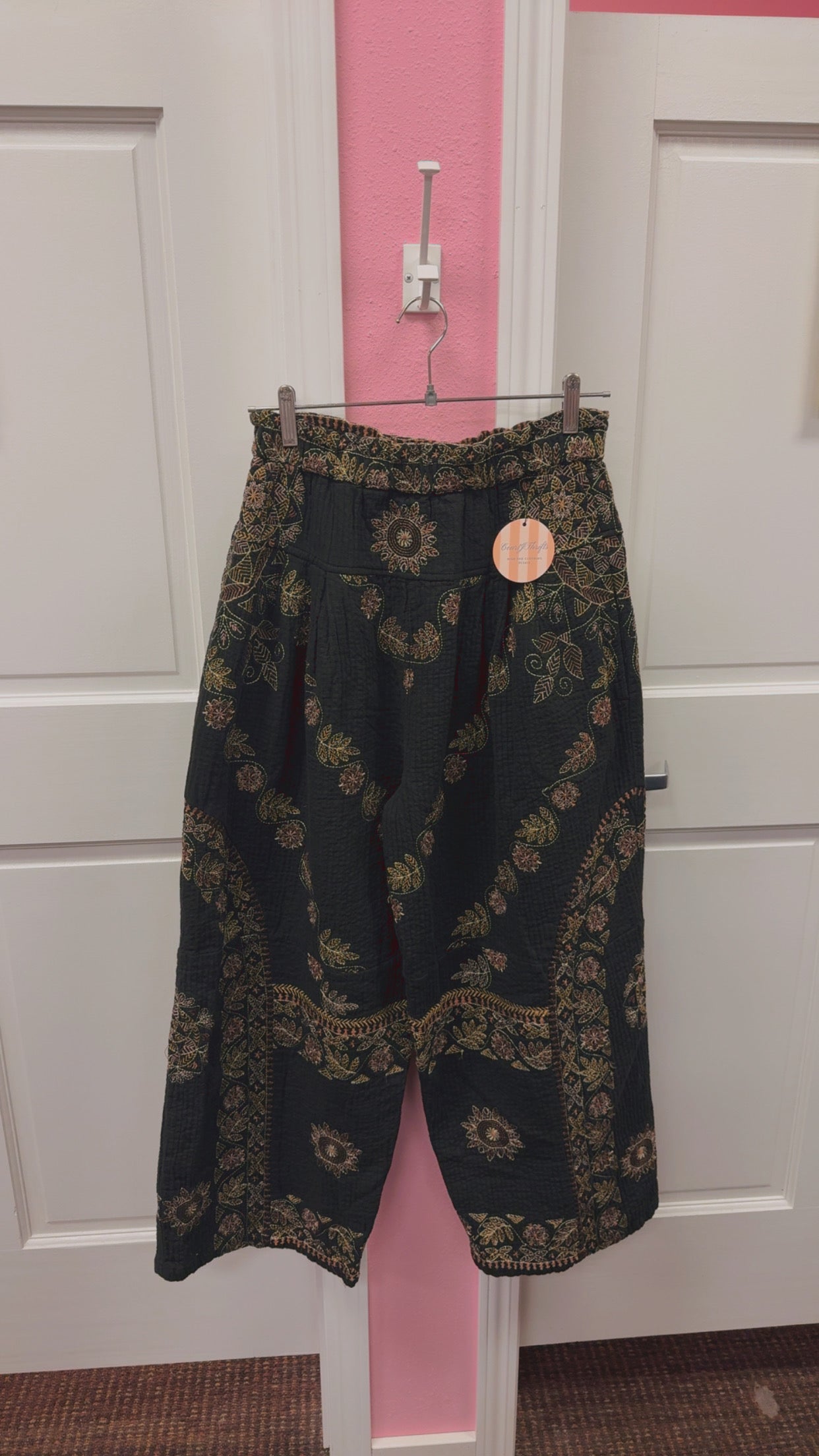 Free People Boho Embroidered Pants Size Small
