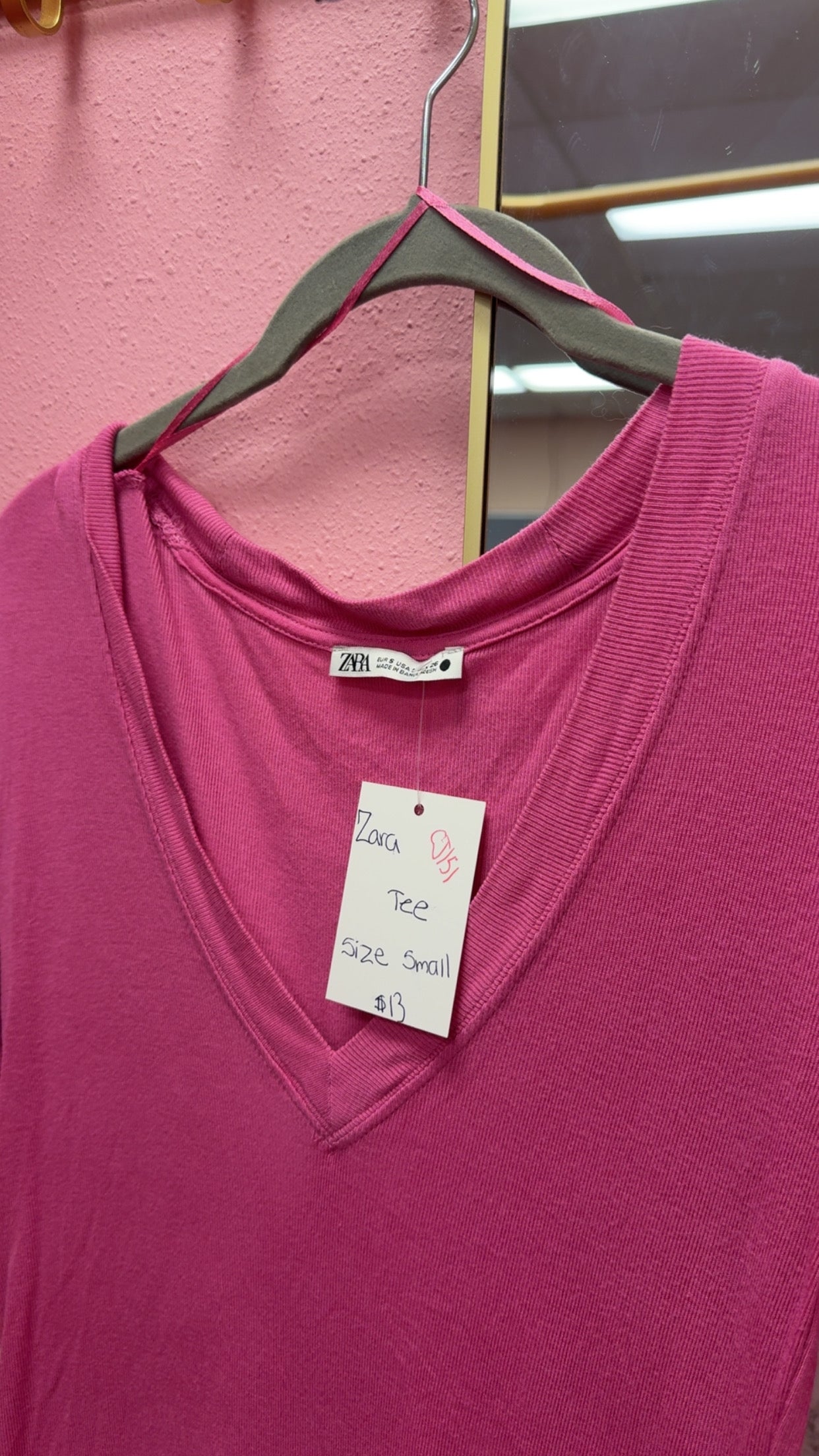 Zara Ribbed Tee Size Small