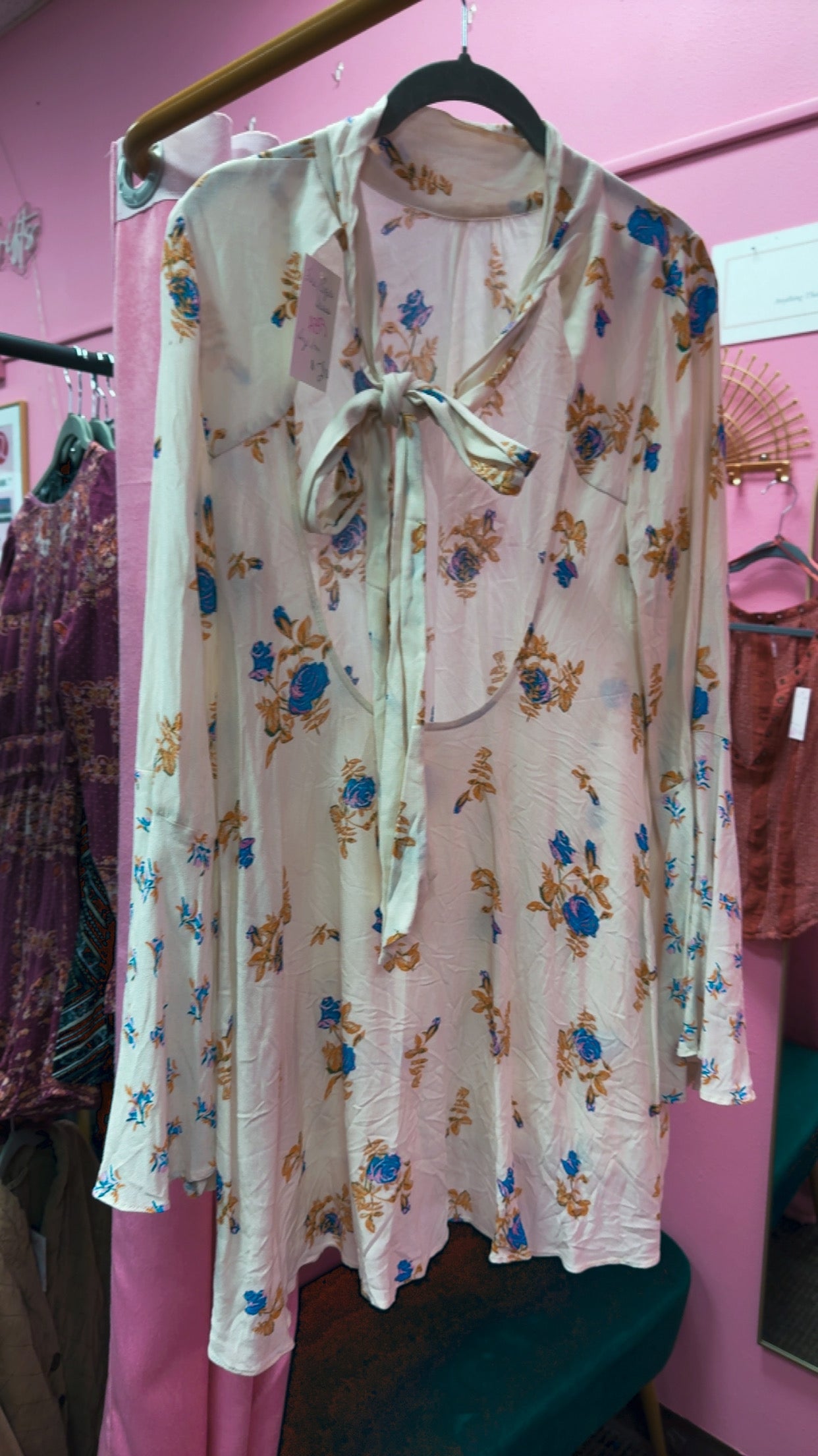 Free People Ivory Floral Dress Size Small