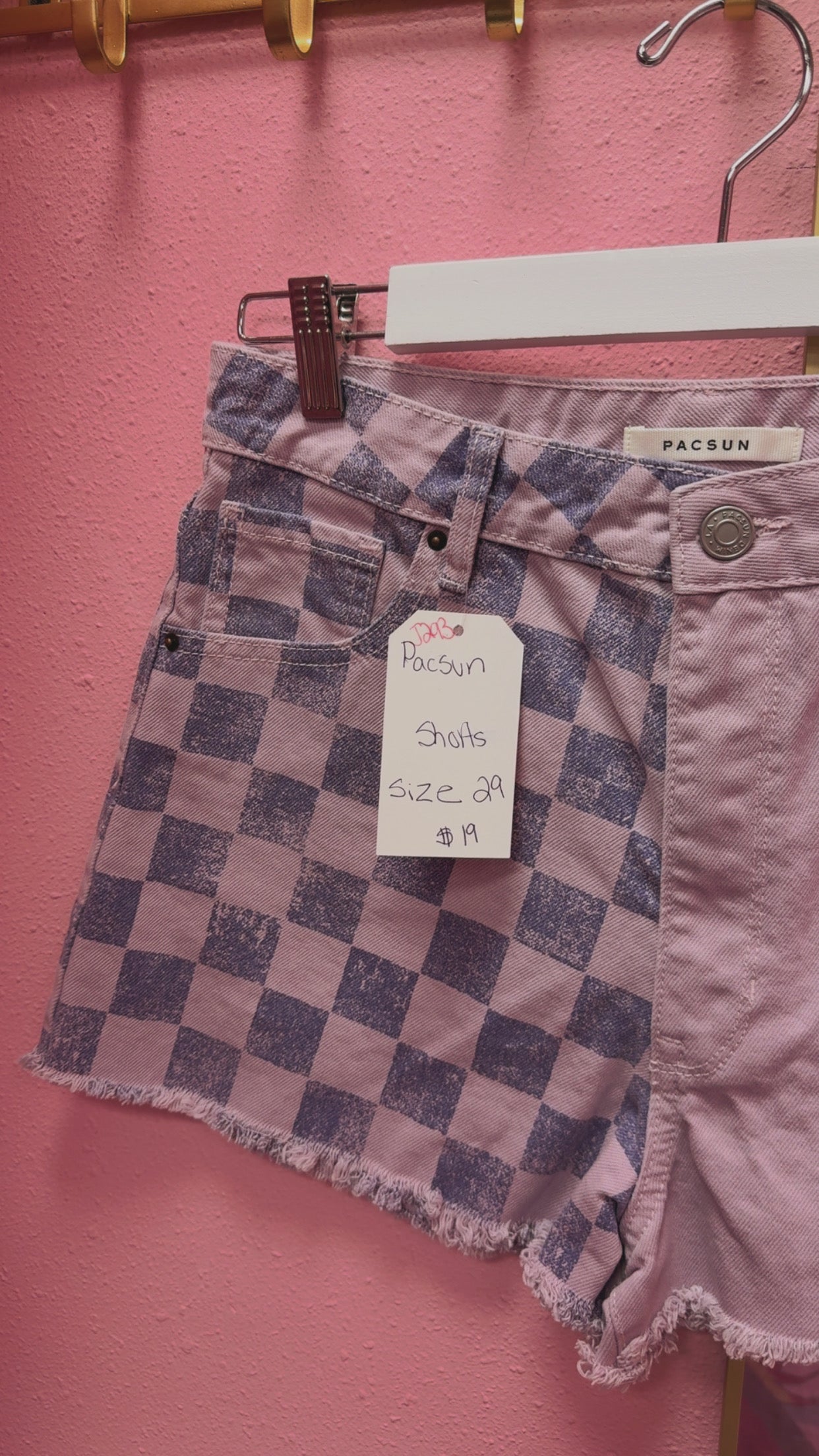 PacSun Purple Checkered Shorts Size 29