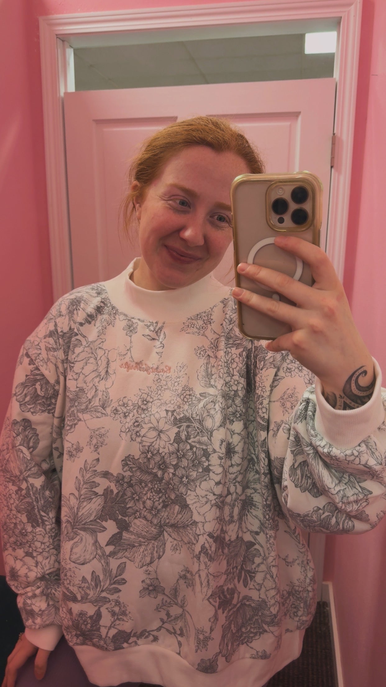 CourtJThrifts Mock Neck Bucketlist Embroidered Sweatshirt
