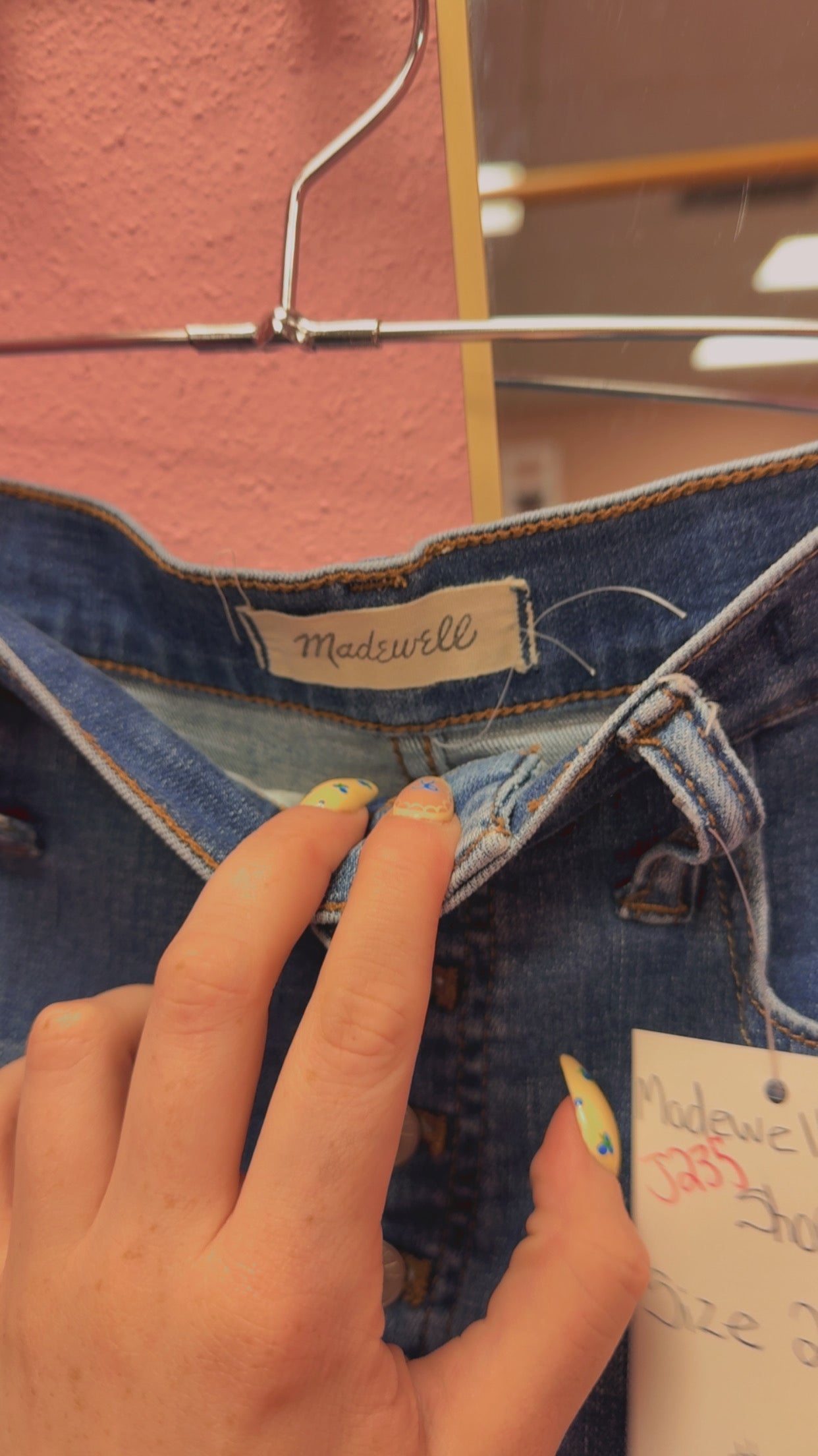 Madewell Button Fly Hi-Rise Shorts Size 26