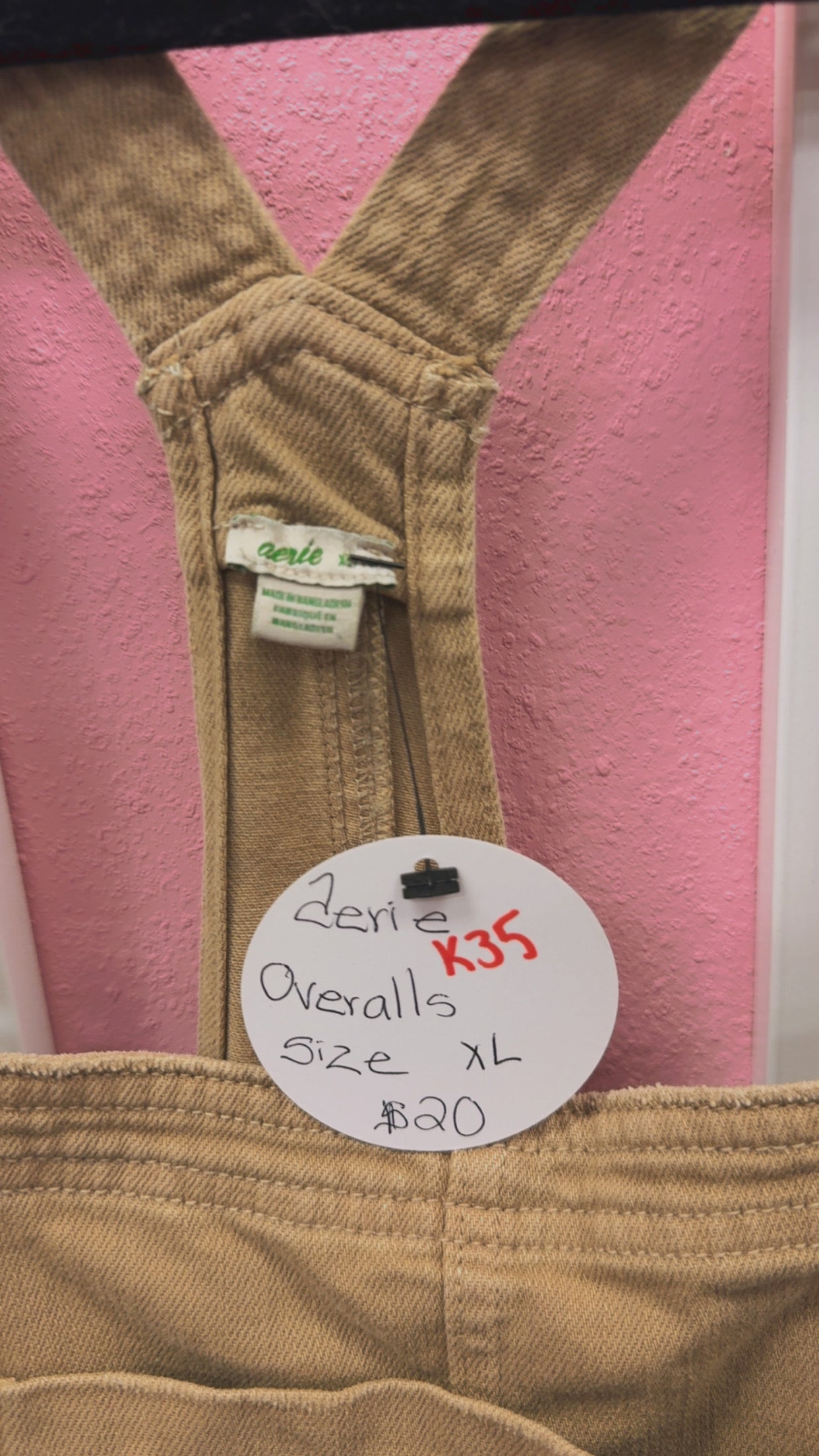 Aerie Brown Overalls Size XL