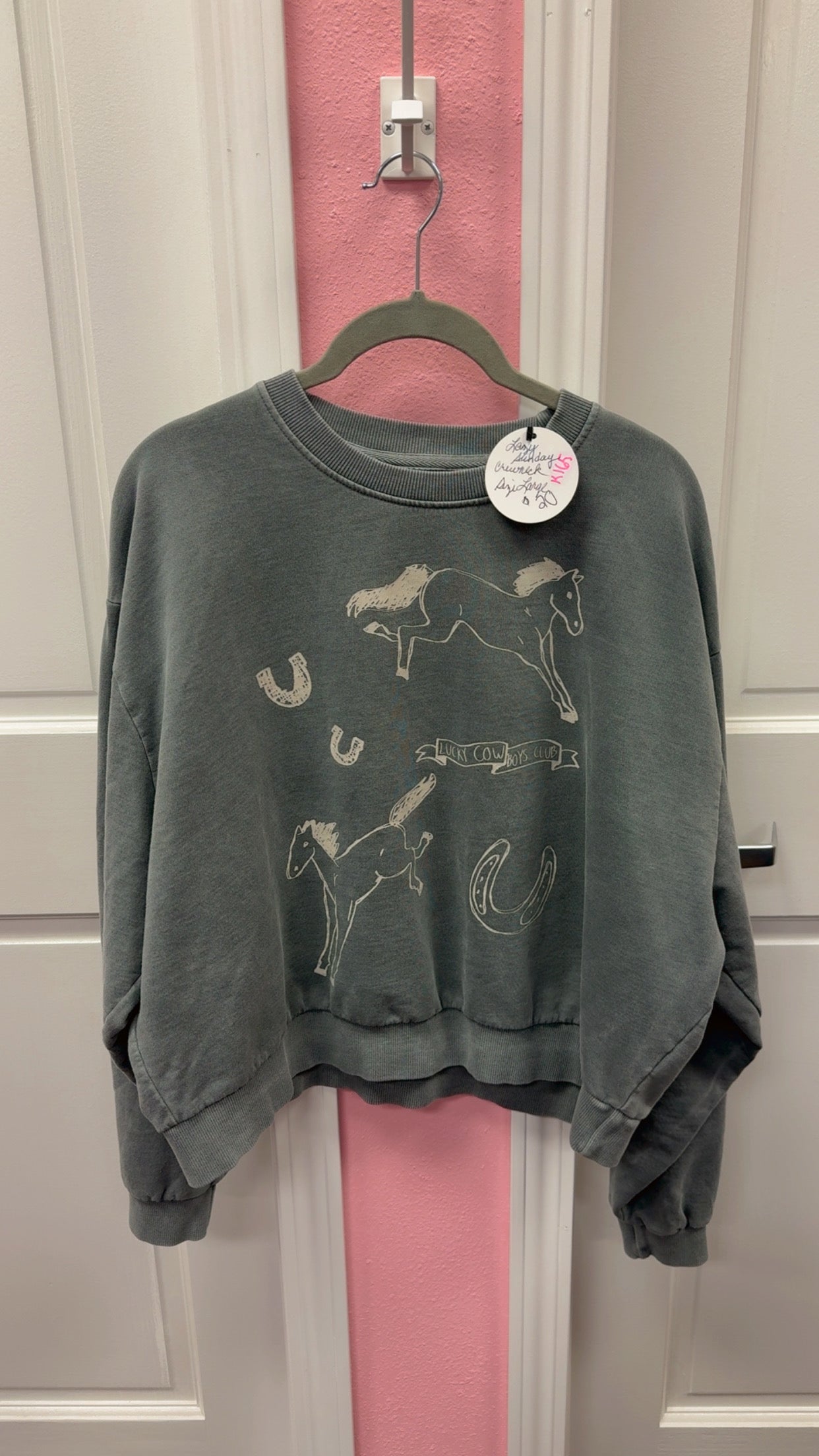 Lazy Sunday Howdy Crewneck Sweatshirt Size Large