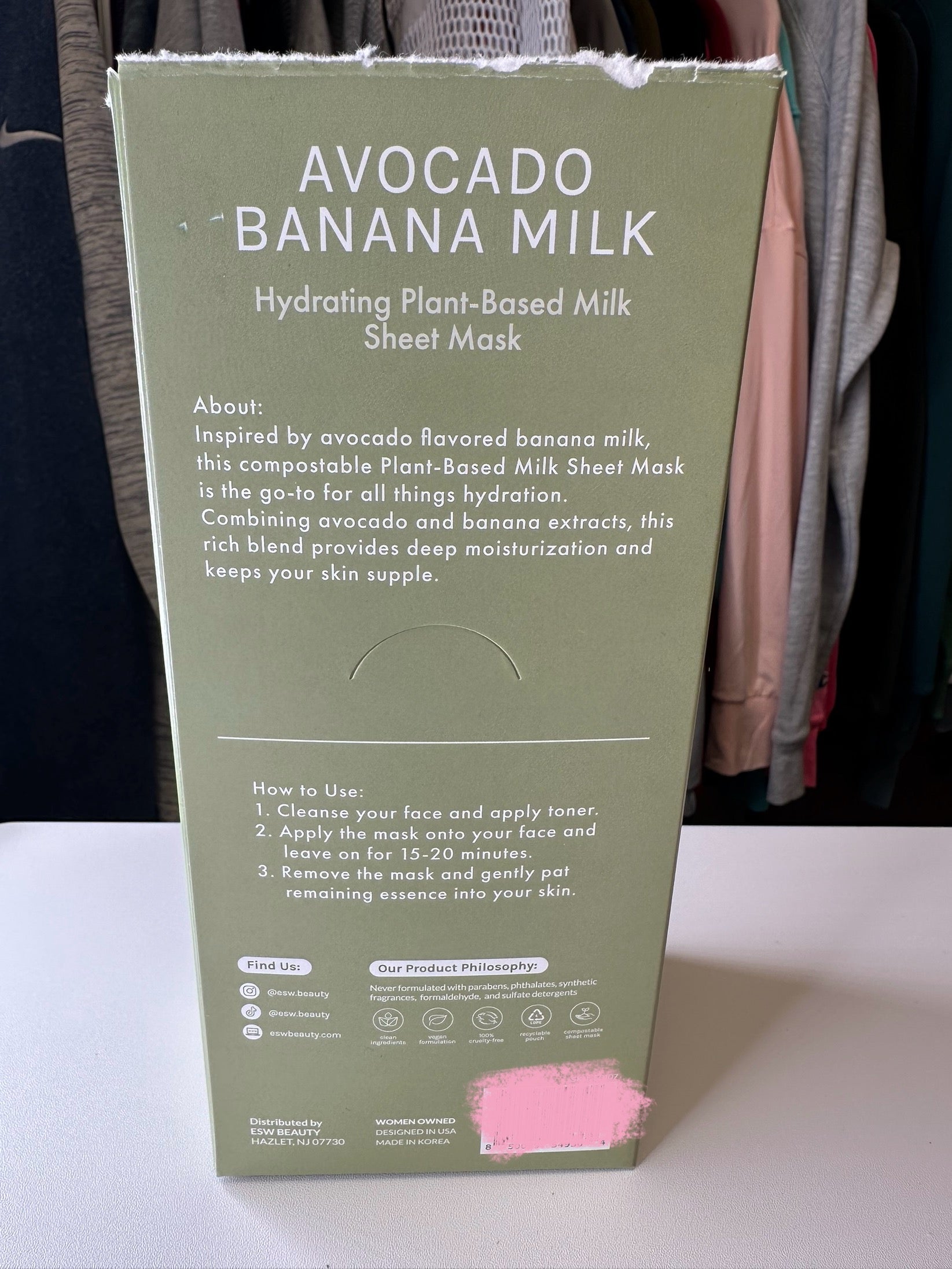 ESW Beauty Face Mask- Avocado Banana Milk