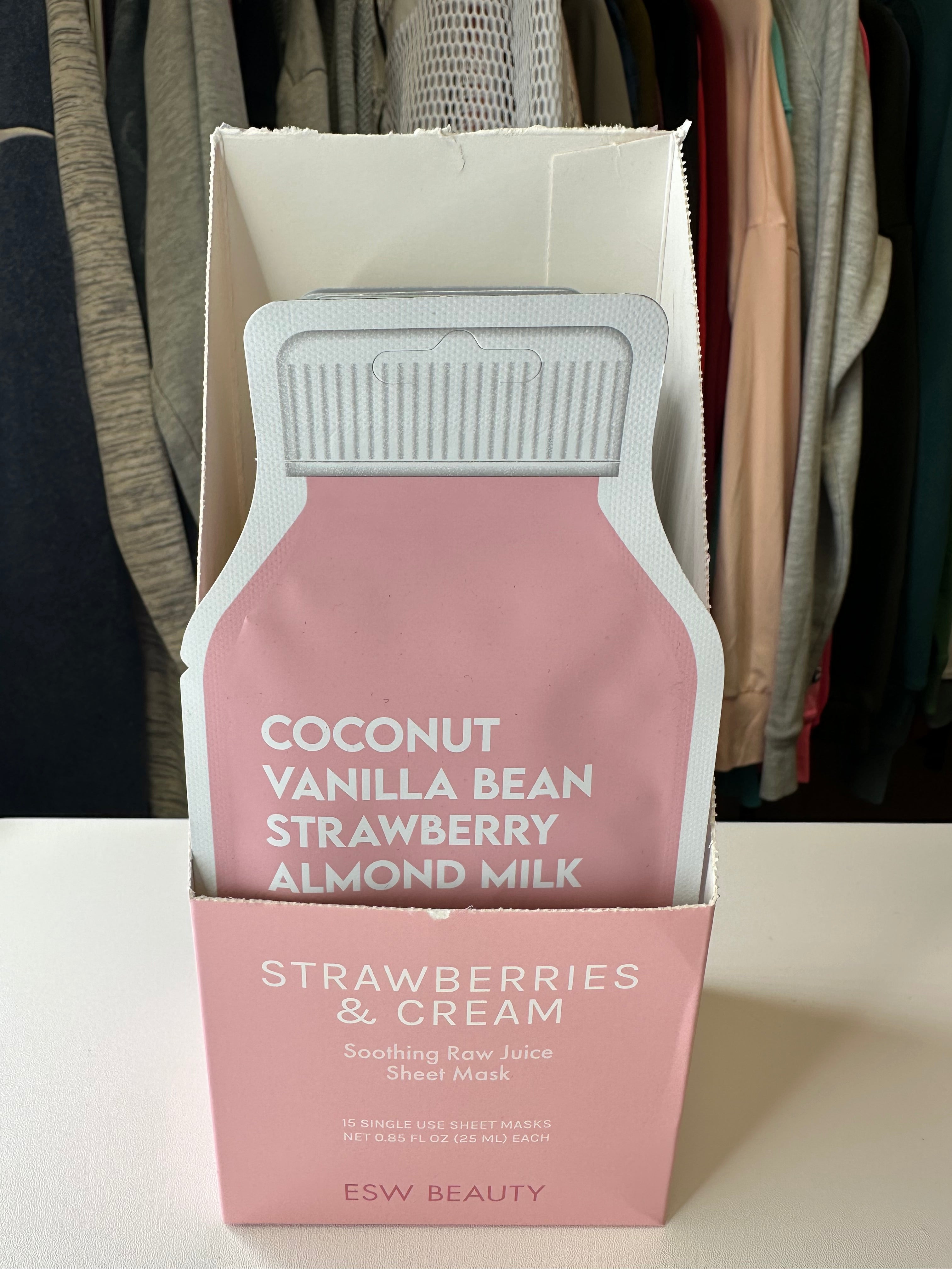 ESW Beauty Face Mask- Coconut Vanilla Bean Strawberry Almond Milk