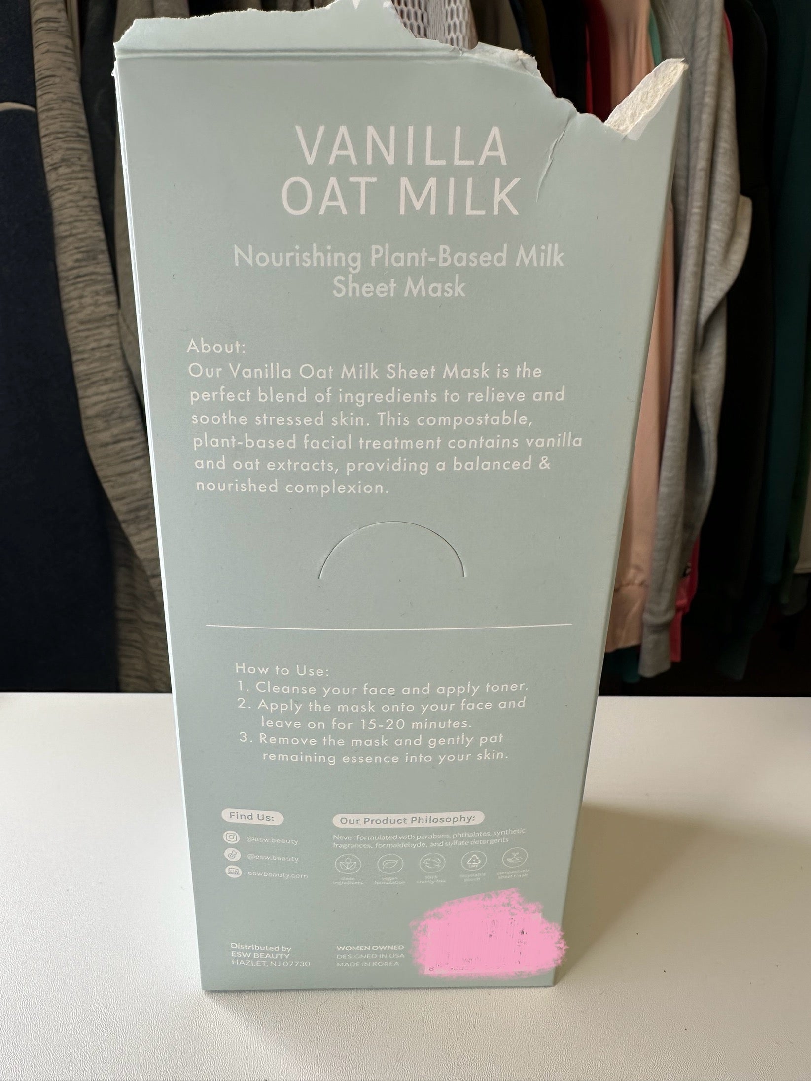 ESW Beauty Face Mask- Vanilla Oatmilk
